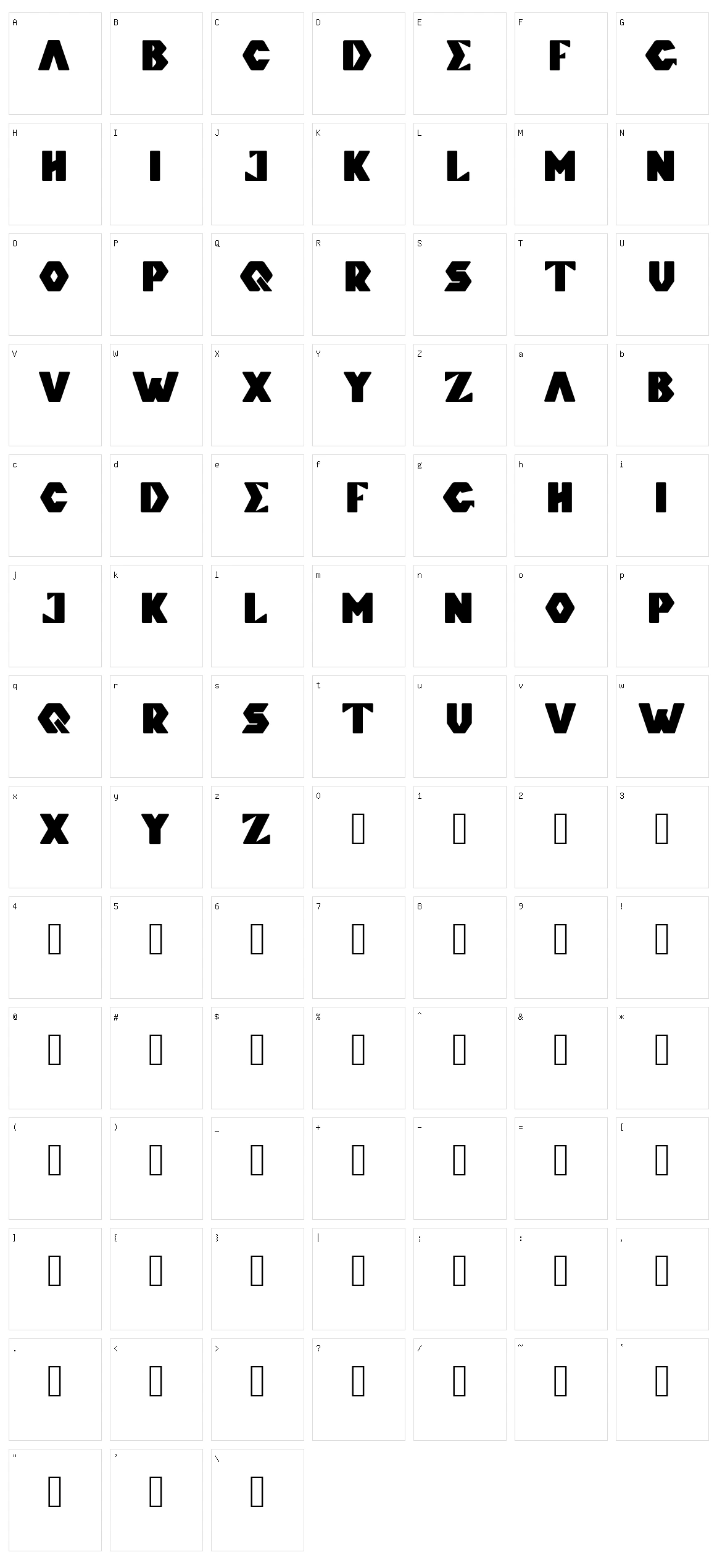 Bobo Character Set