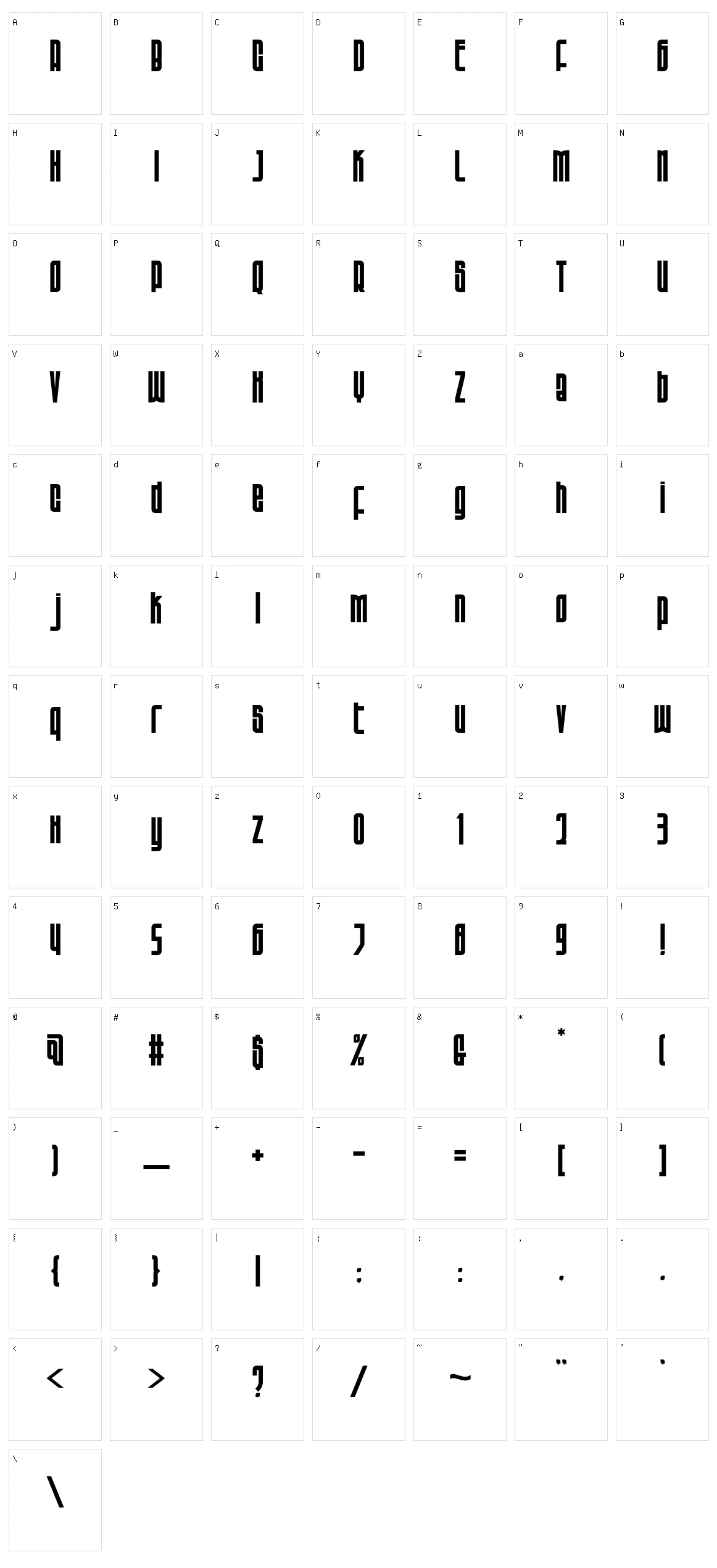 Bogoeta Character Set