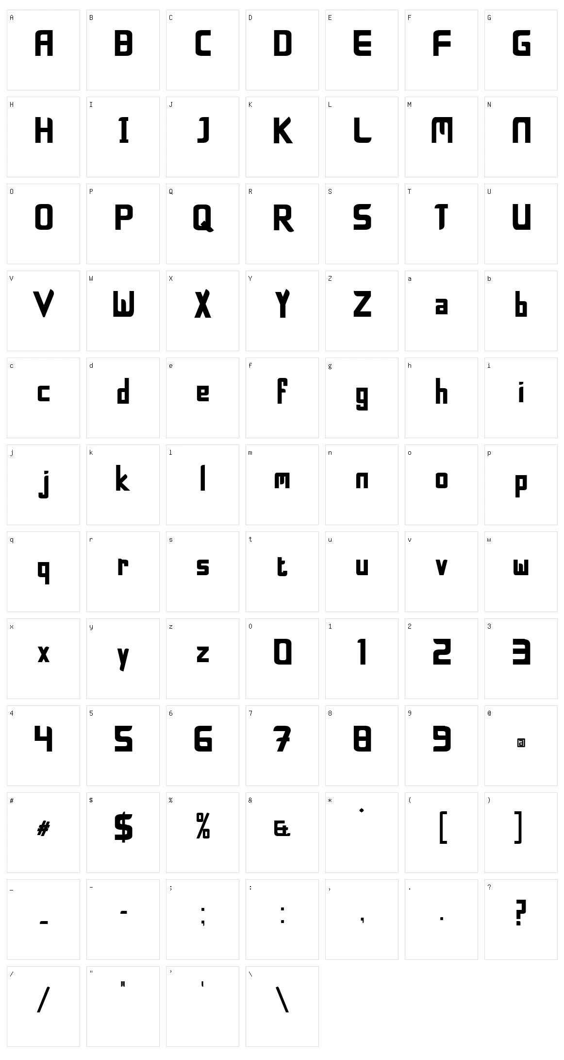 Bold Face Lie Character Set