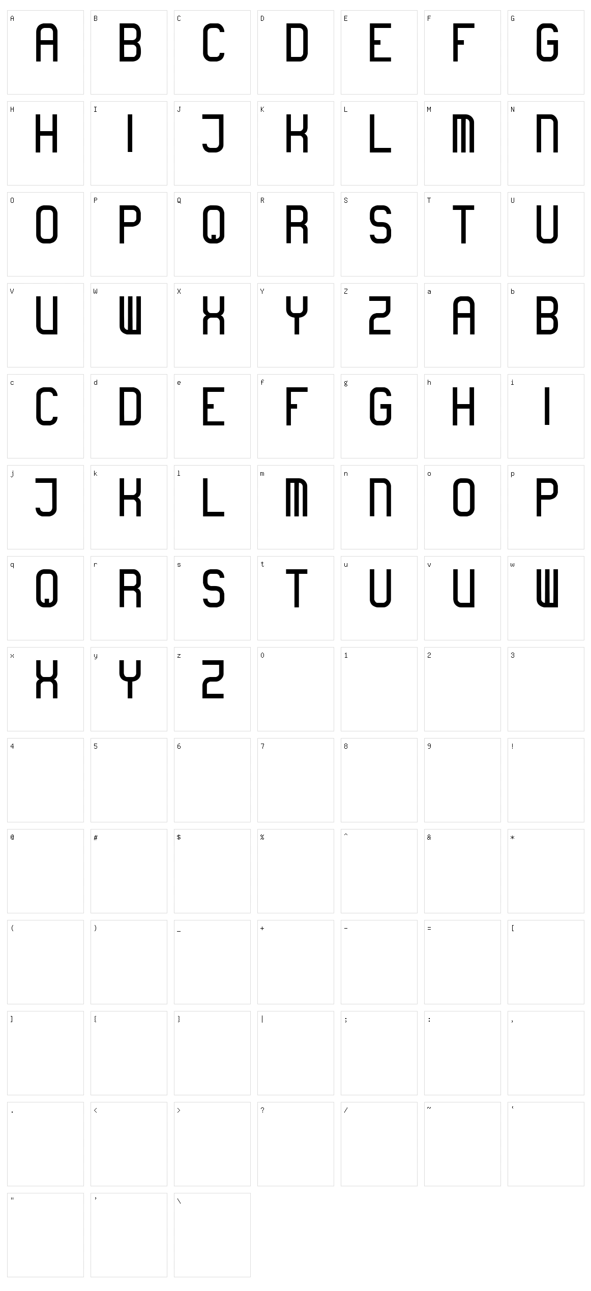 Boring Character Set