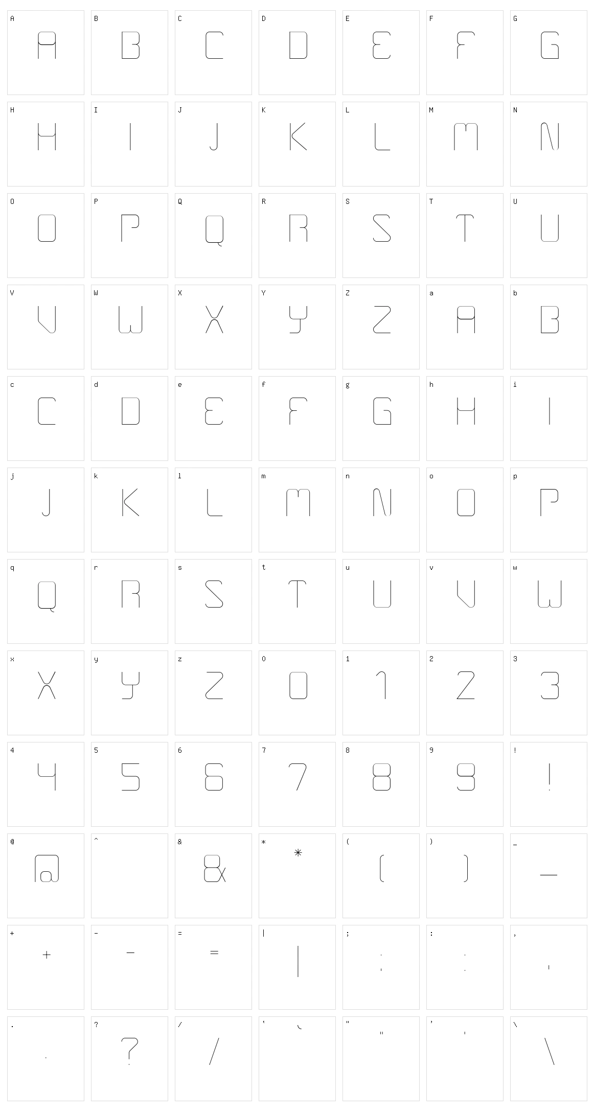 Boulder Character Set