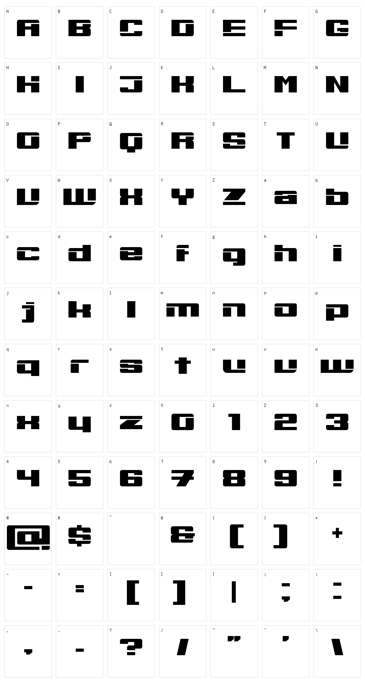 Bouleverser Character Set