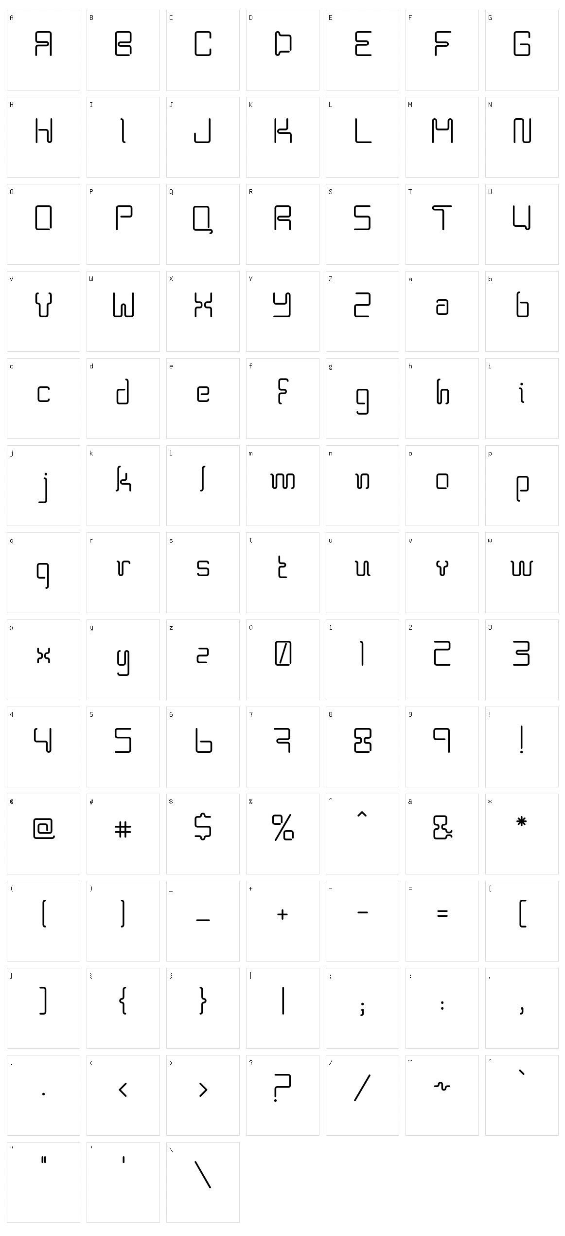 BPneon Character Set