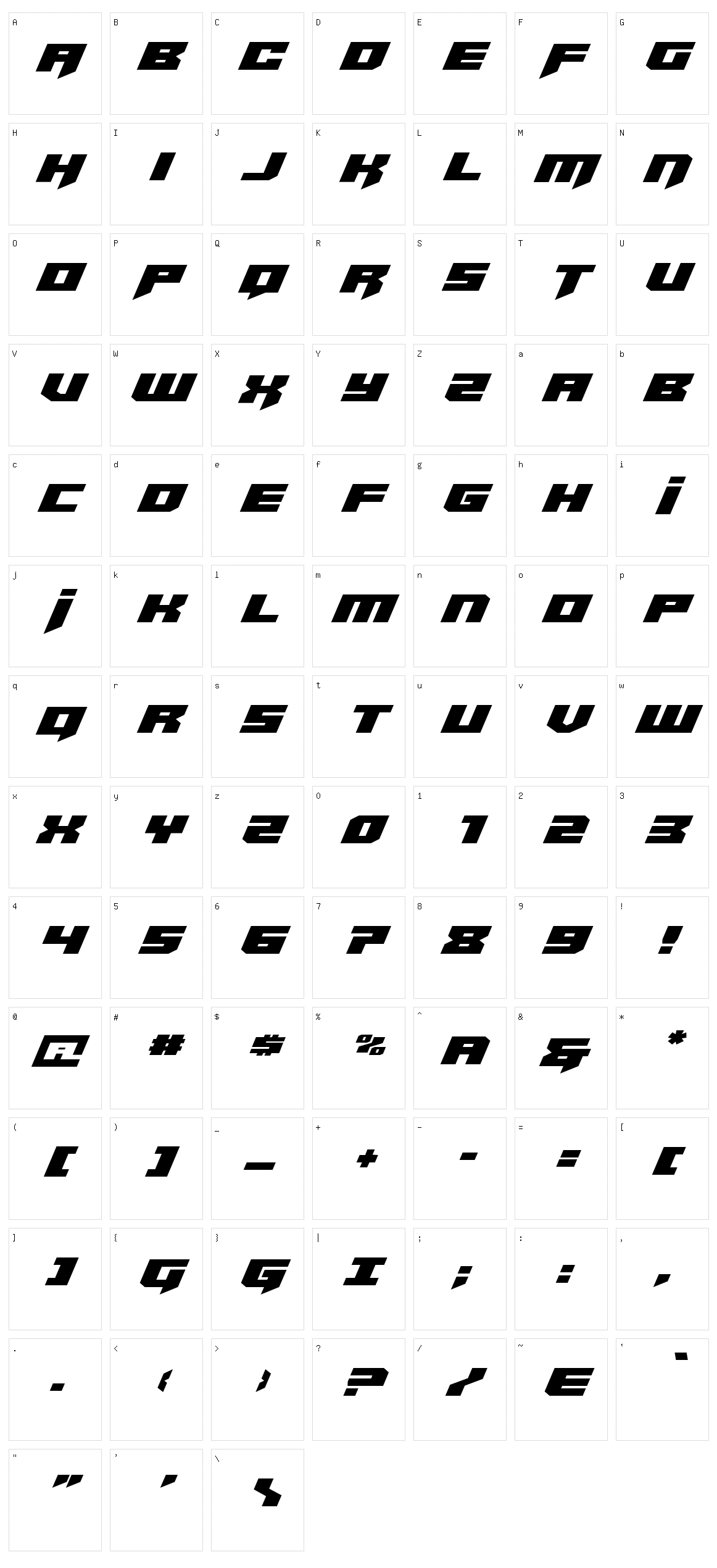 Bridge Officer Character Set