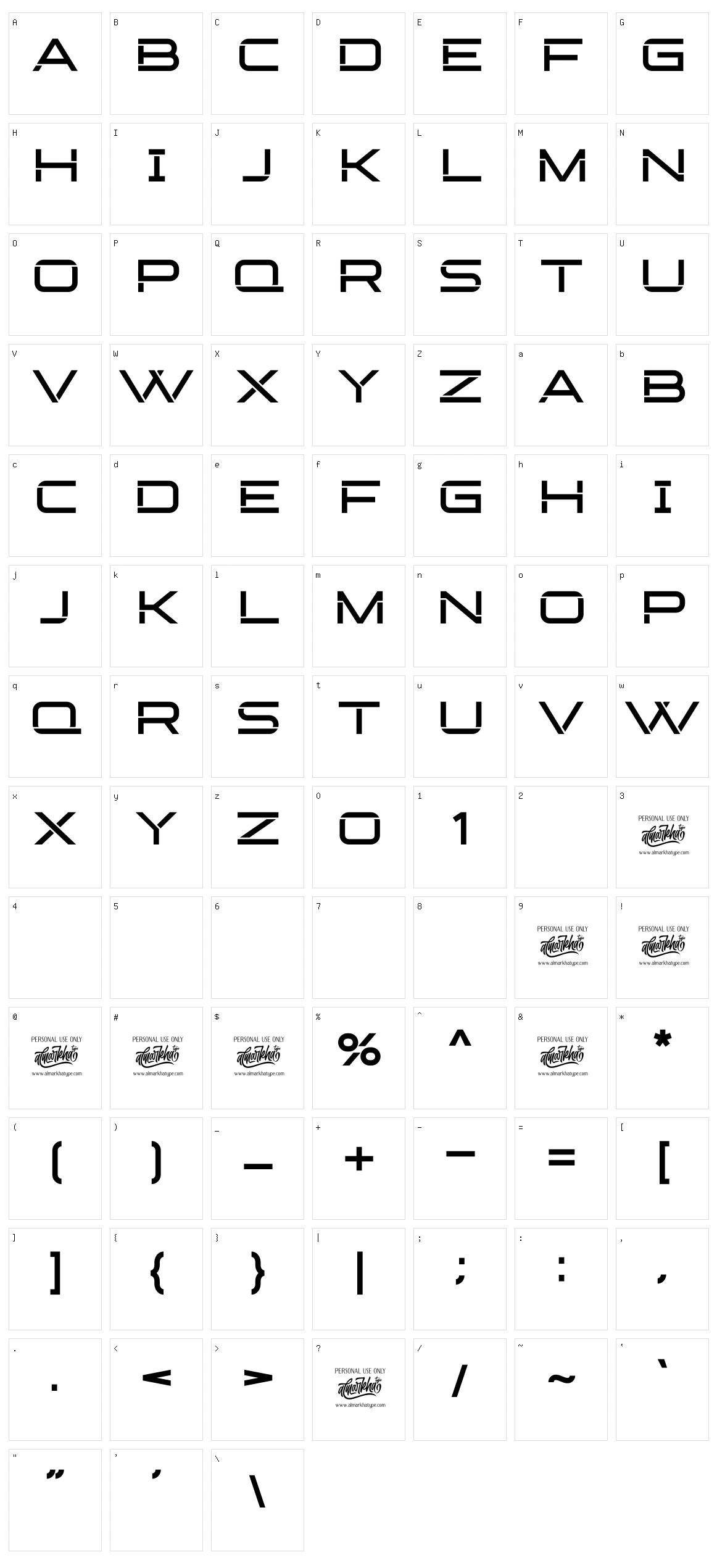 Broche Cut Character Set