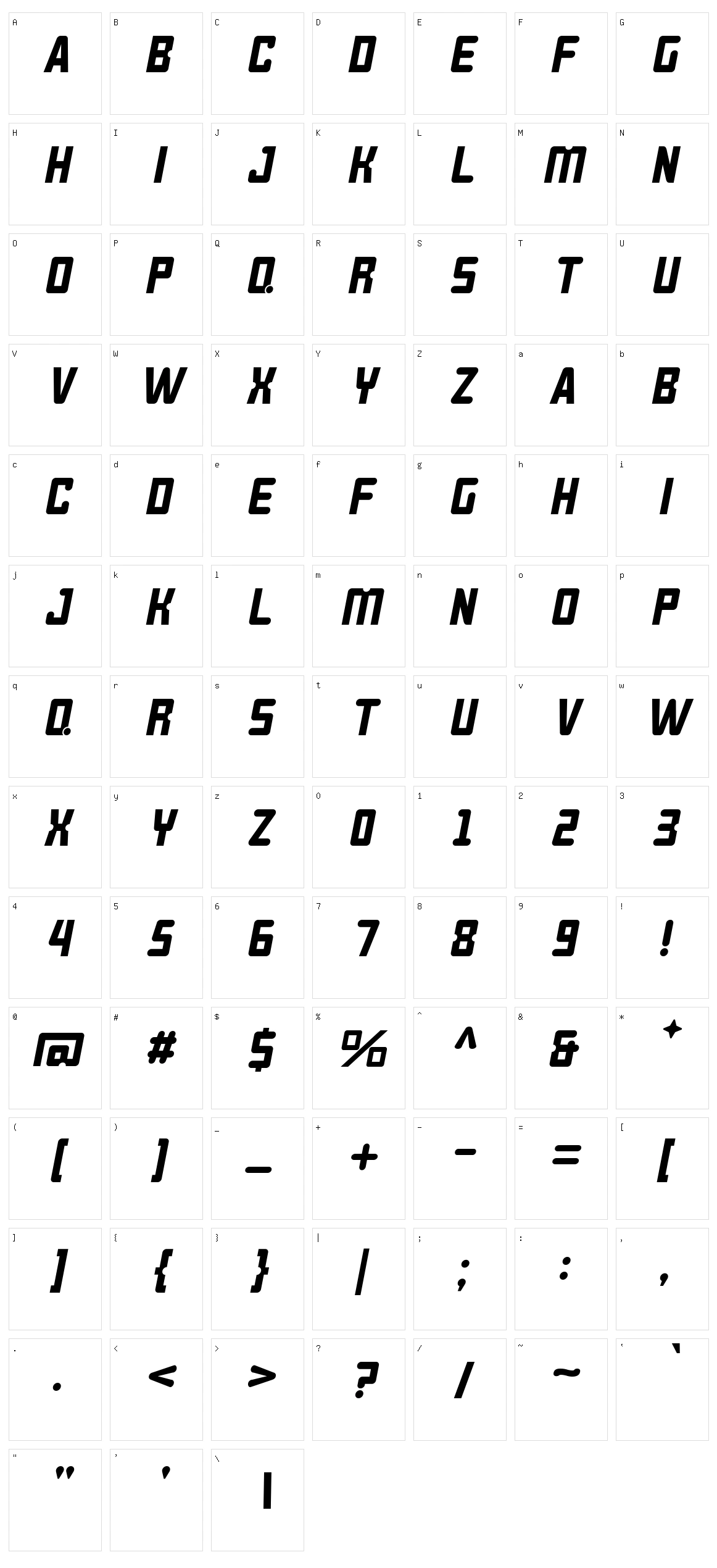 Brokeren Character Set