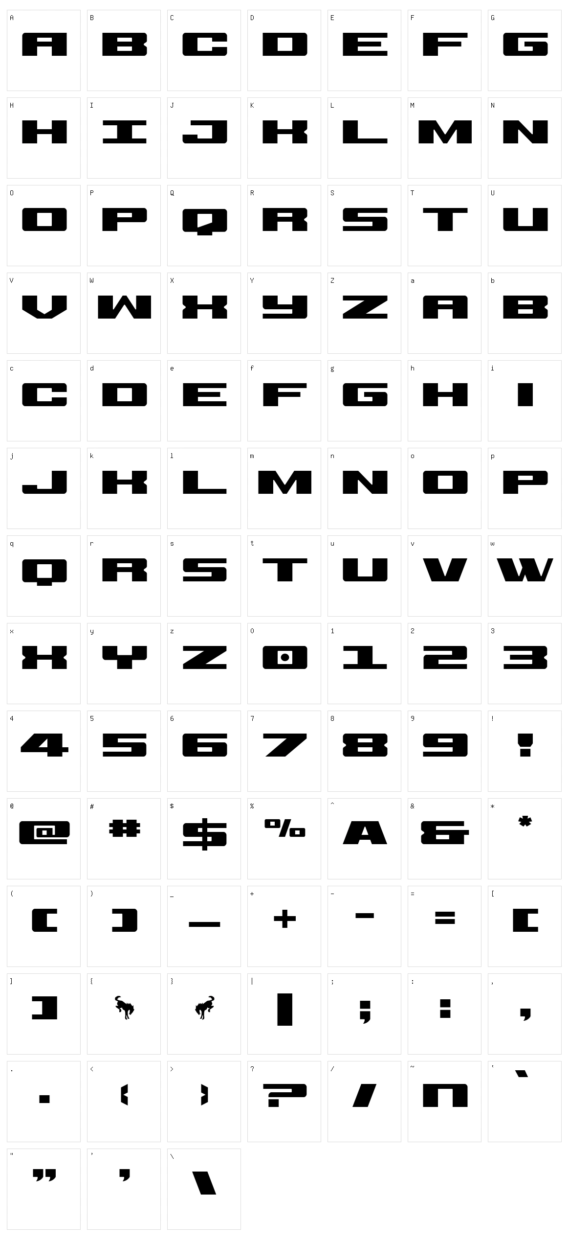 Buckin' Bronc Character Set