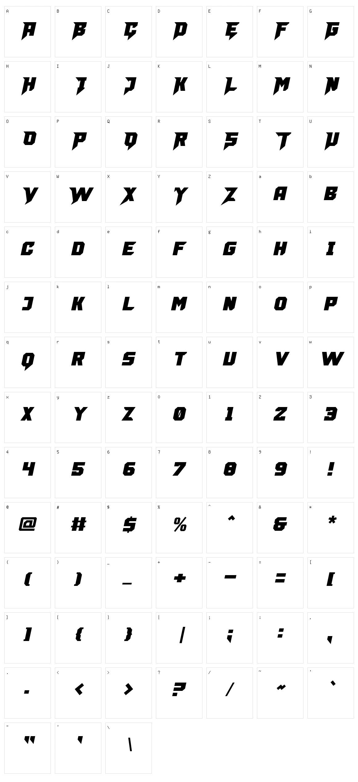 Bufelos Character Set