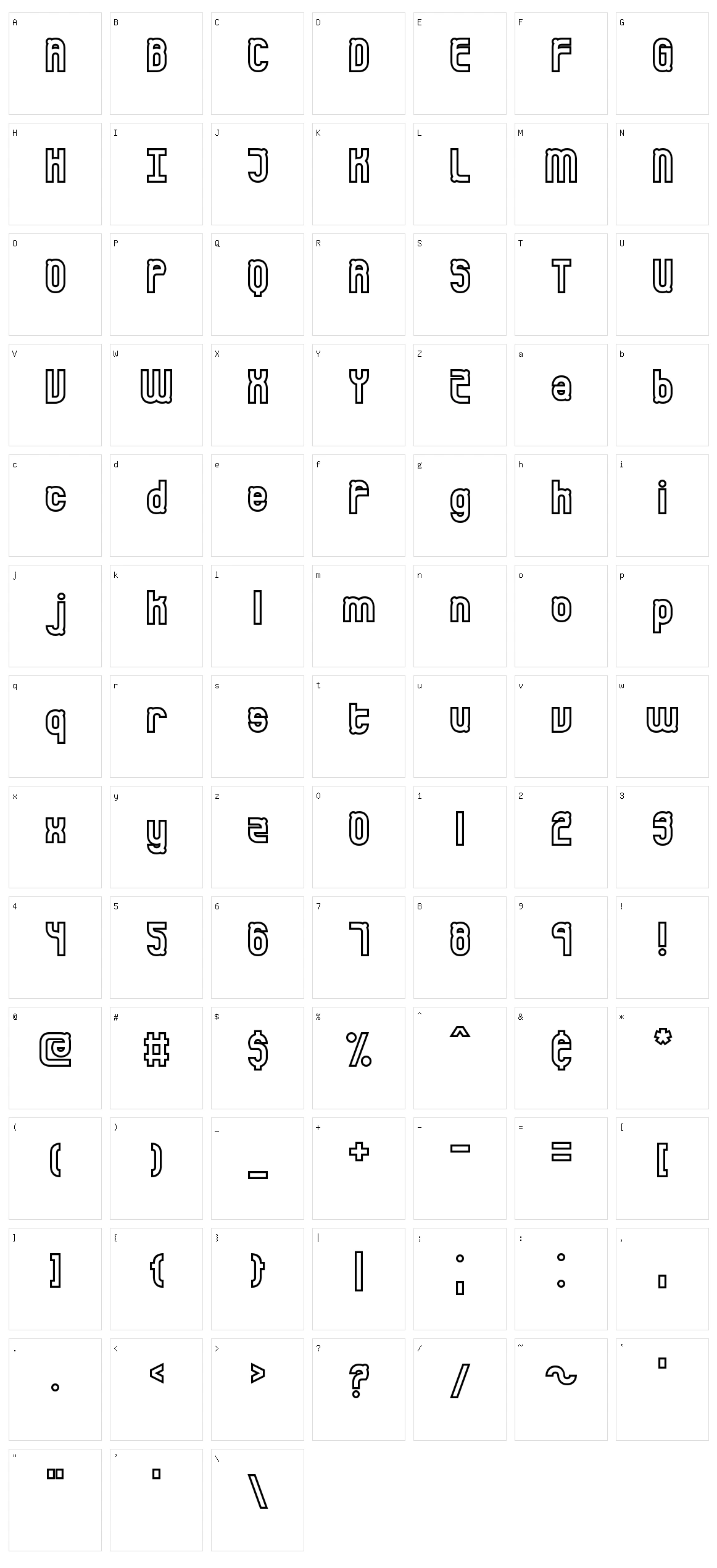 Bumped Character Set