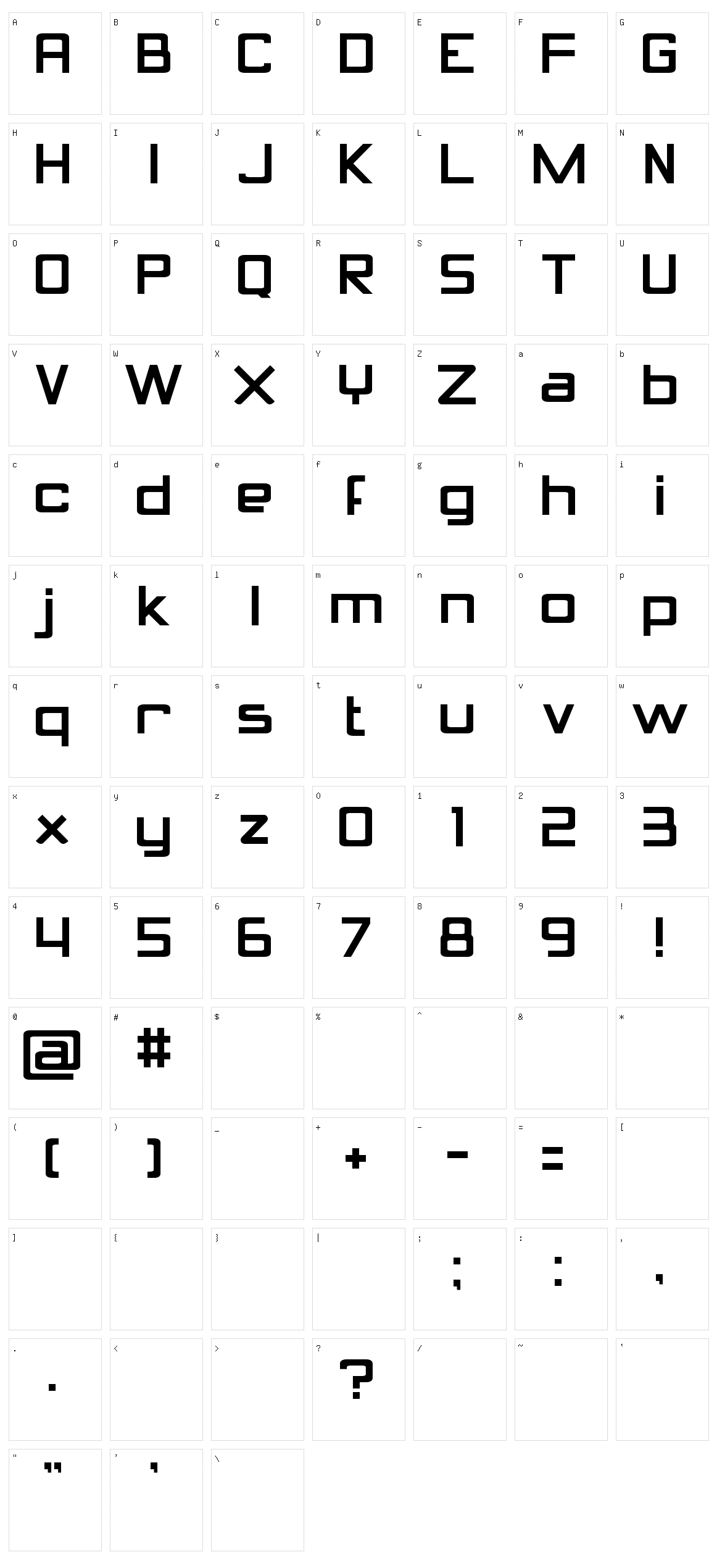 Calcula Character Set