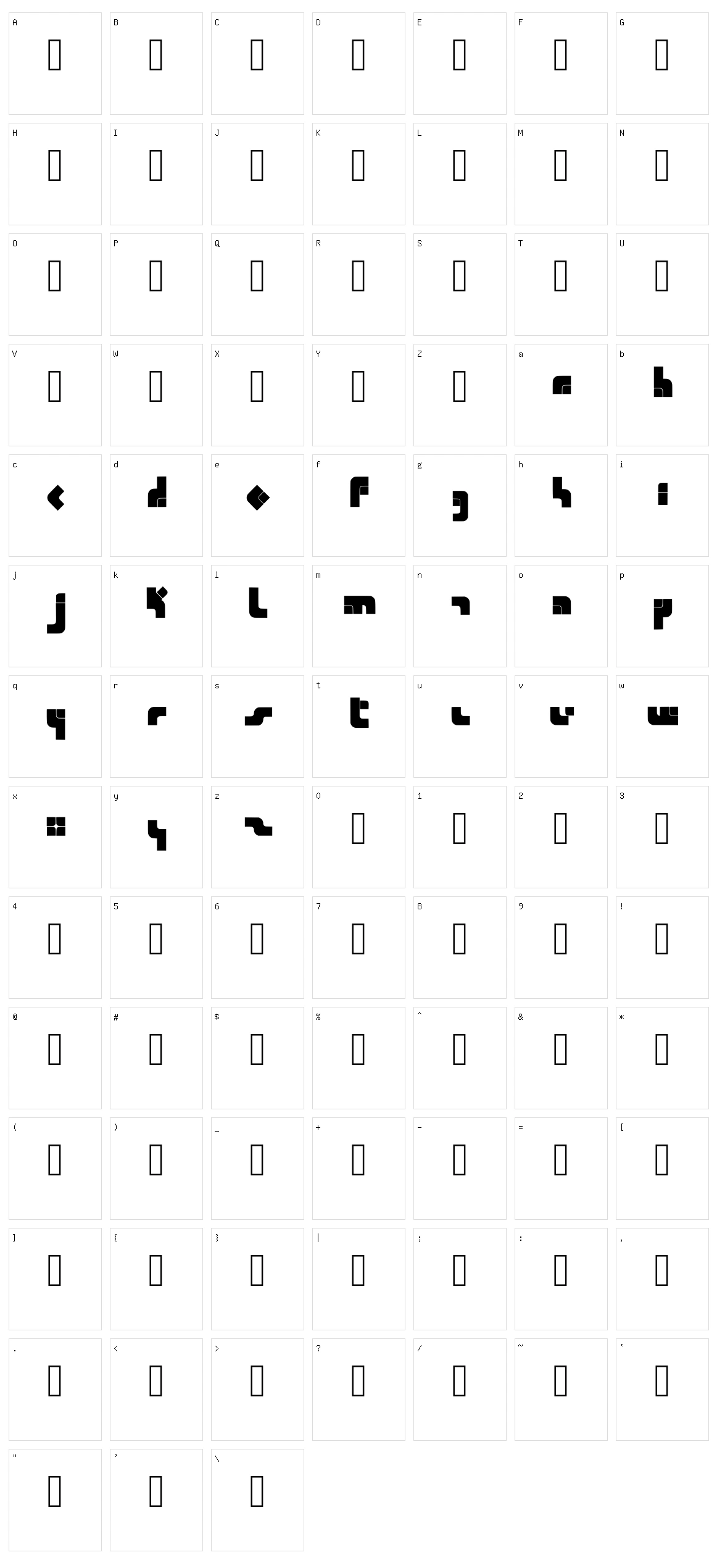 Calendra Character Set