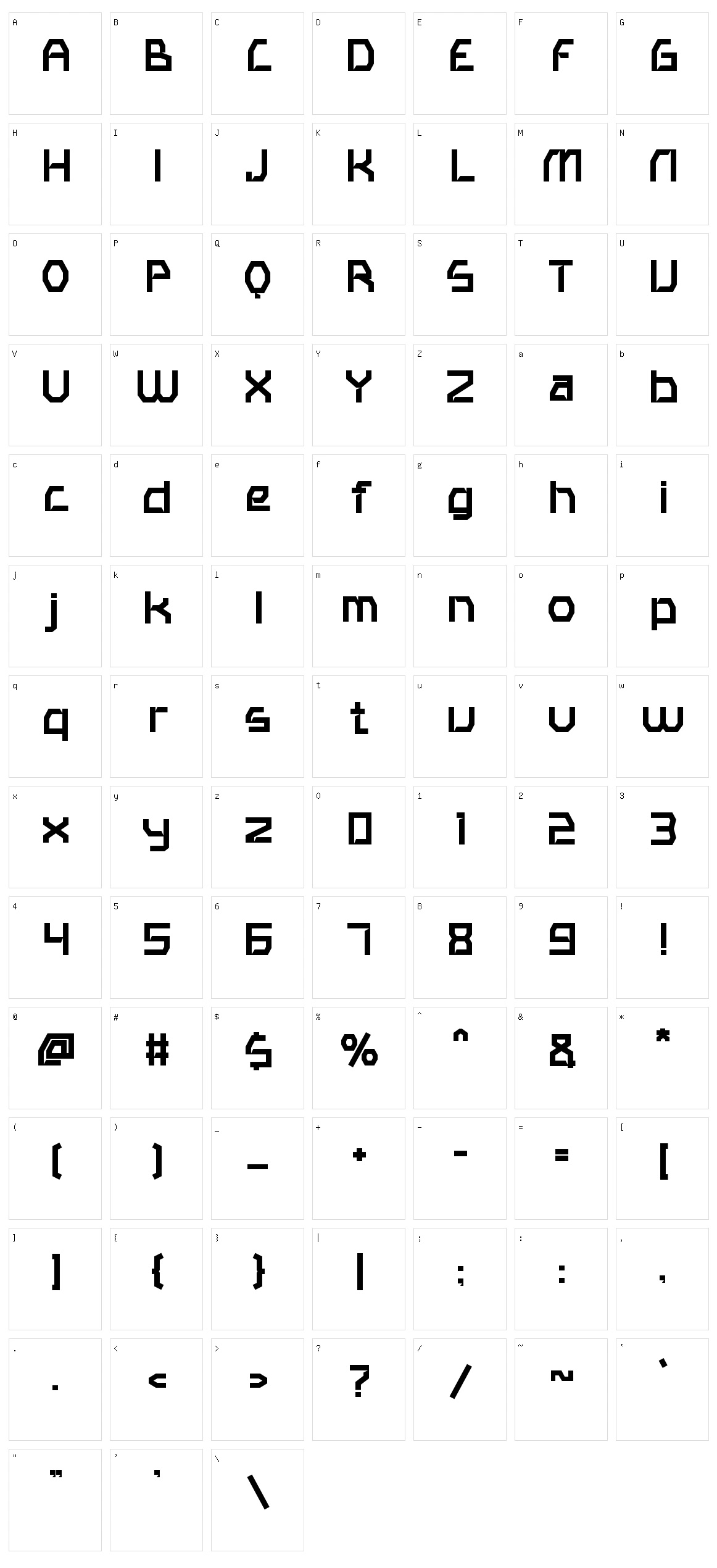 Chamber X Character Set