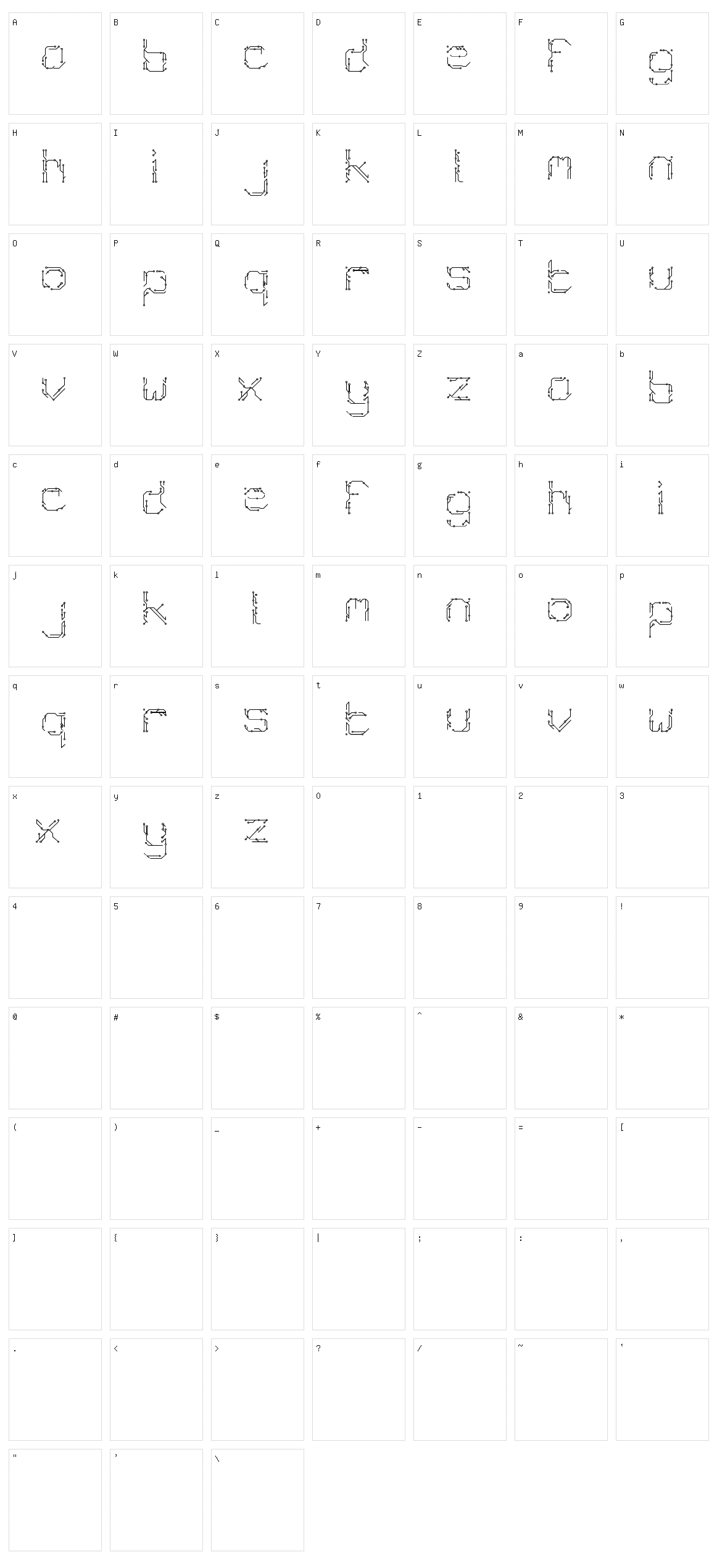 Chiptype Character Set