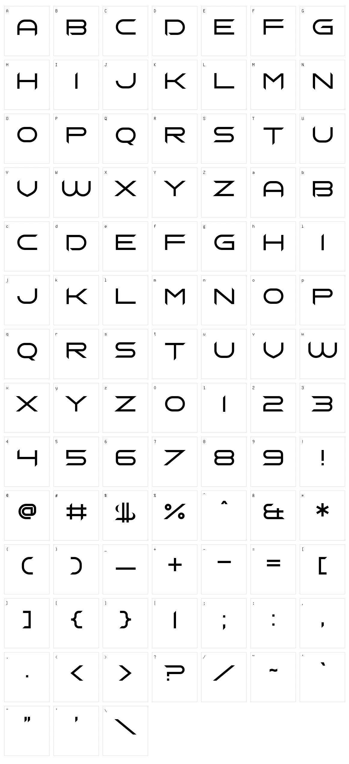 Chopsin Character Set