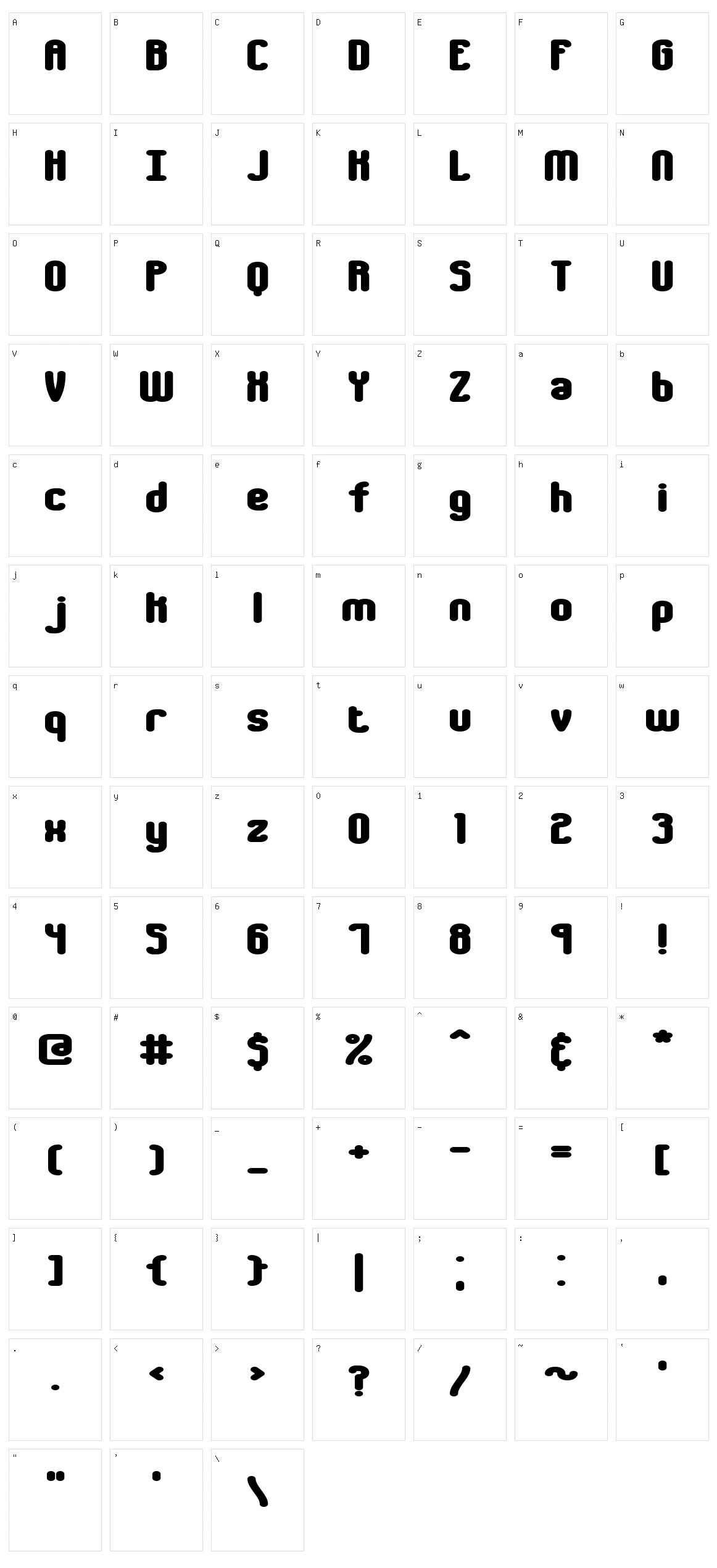 Chumbly BRK Character Set