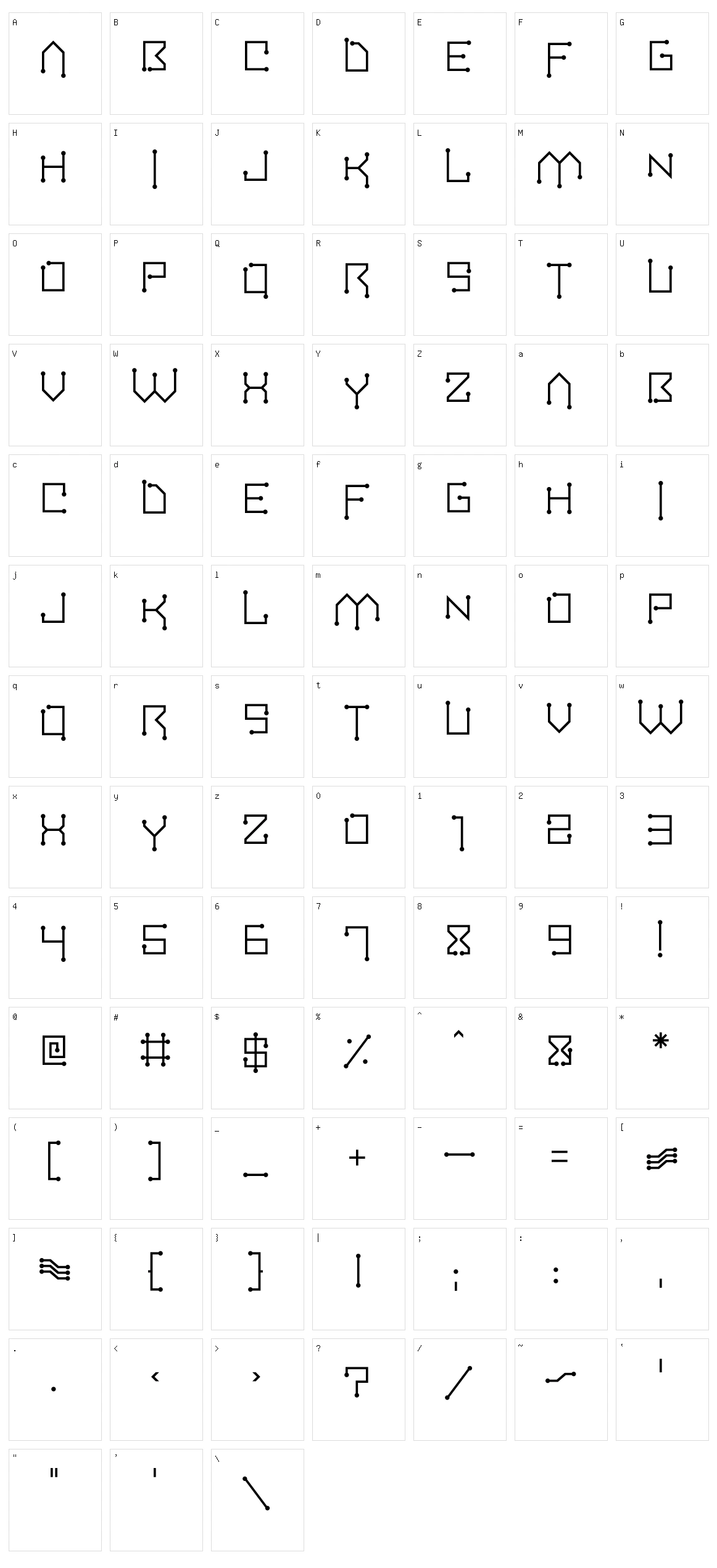 Circuitboard Character Set