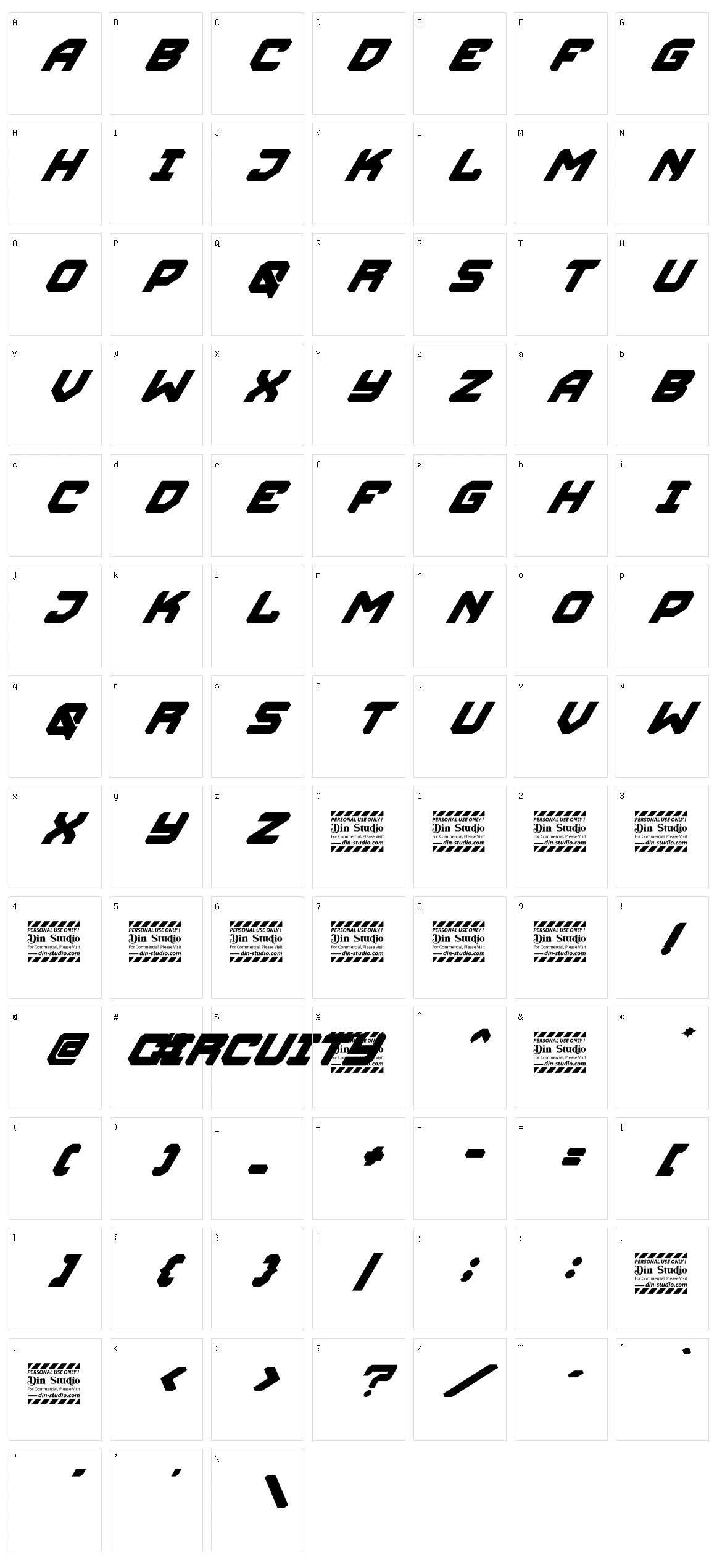 Circuity Character Set