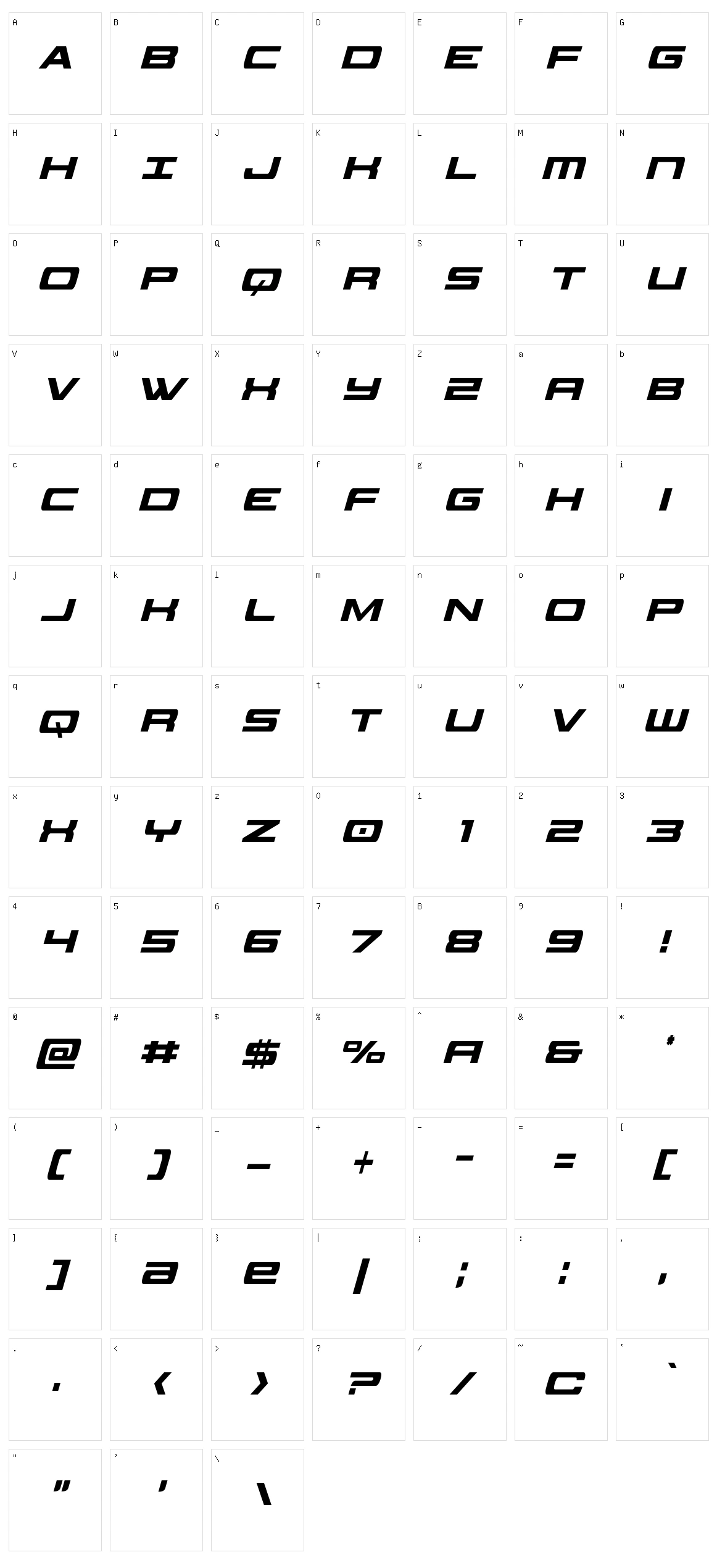 Classic Cobra Character Set