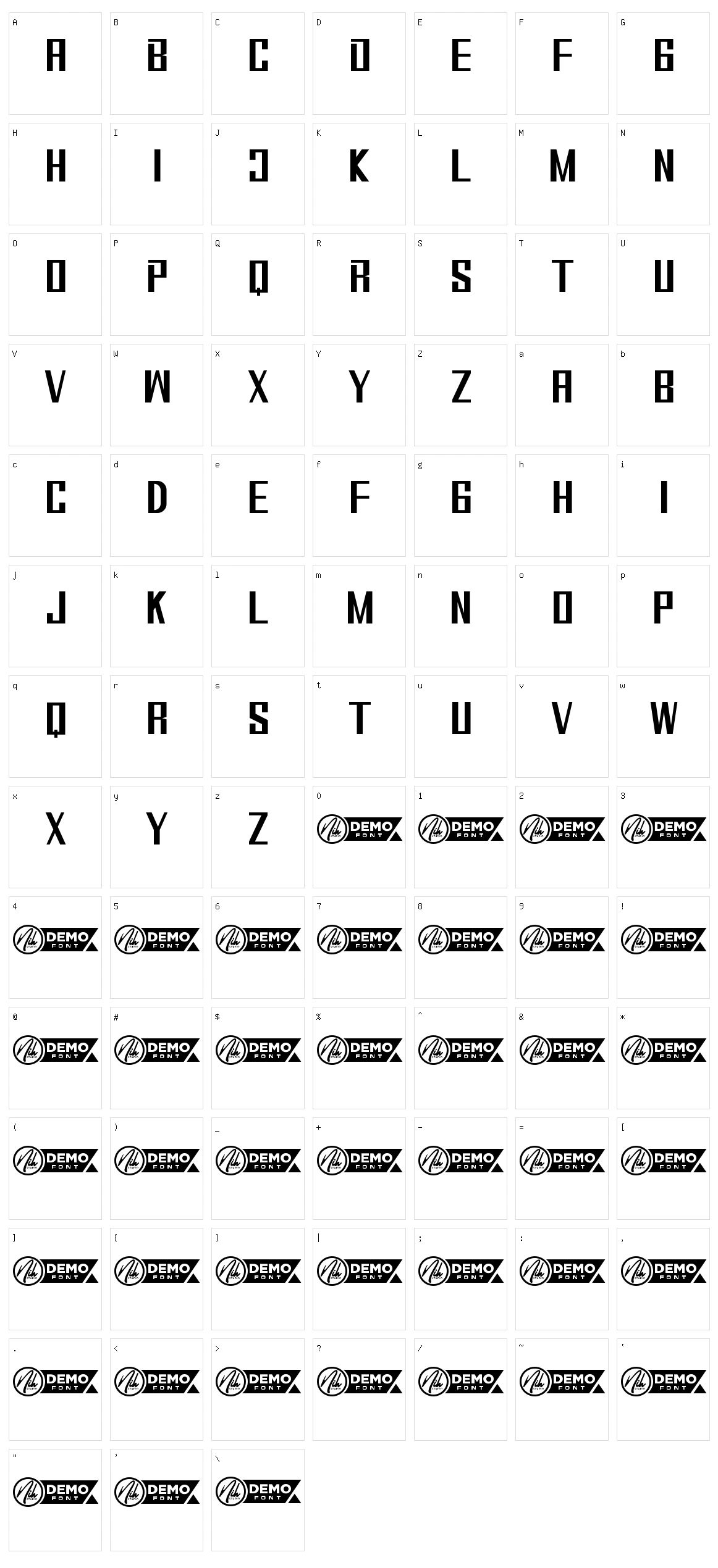 Clastra Character Set