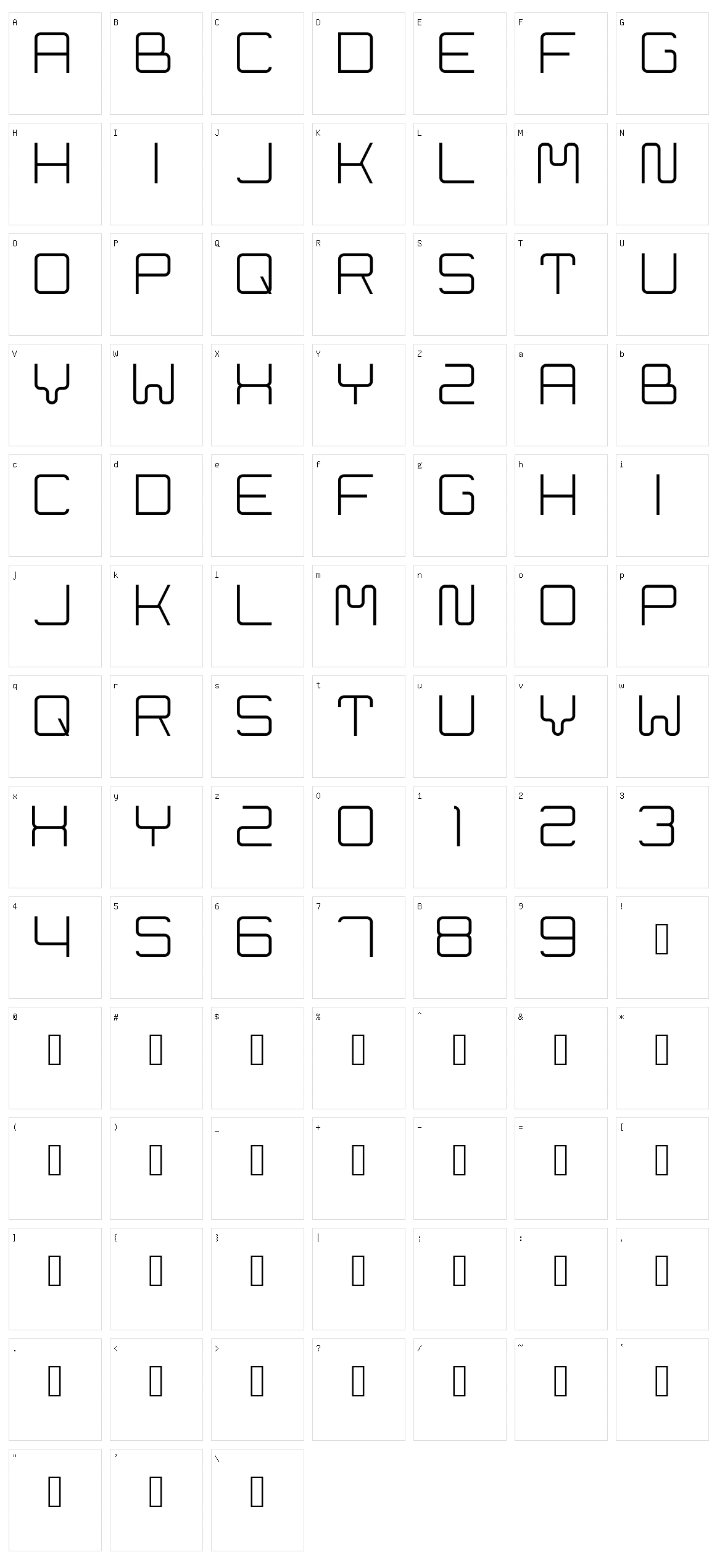 Cleptograph Character Set