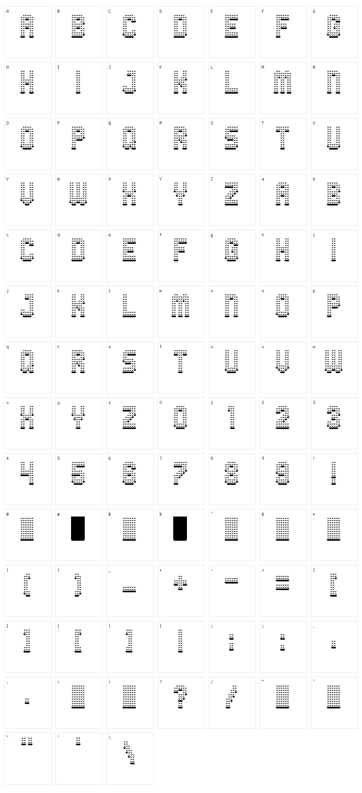Clicky Bricks 3 Character Set