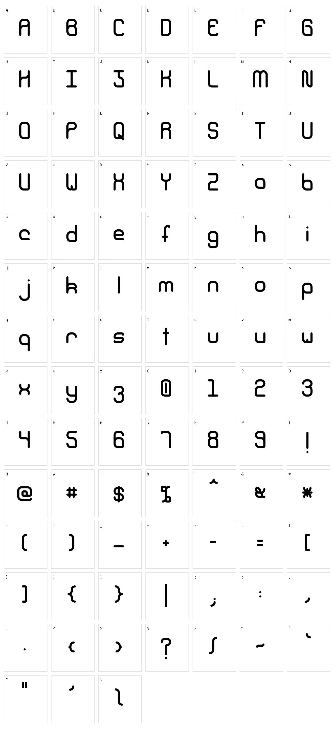 Climpse Character Set