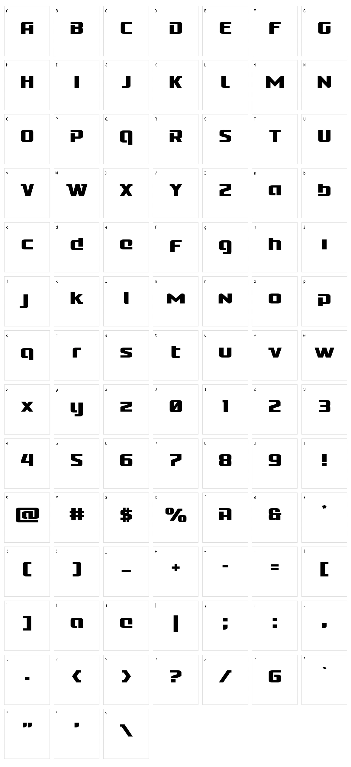 Cobalt Alien Character Set