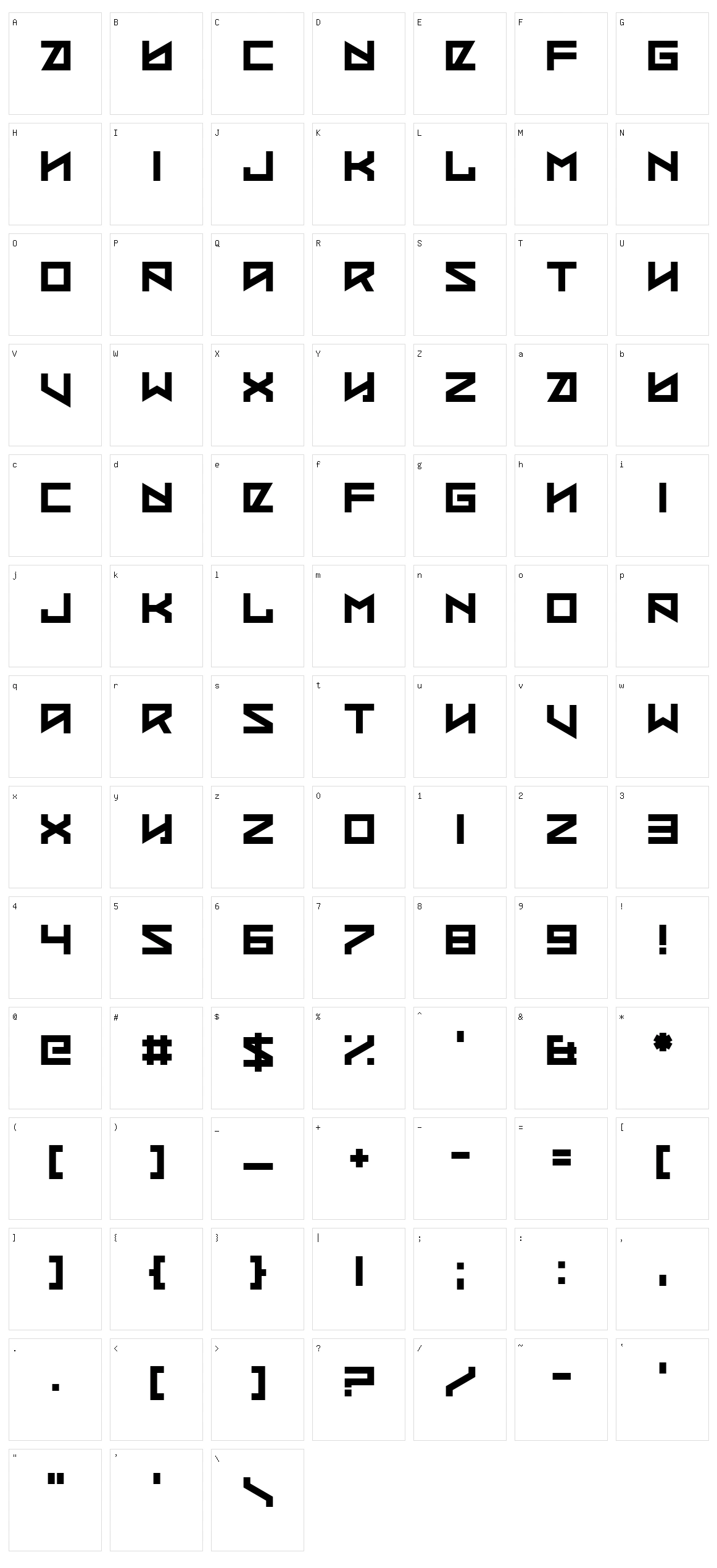 Coded Message Character Set