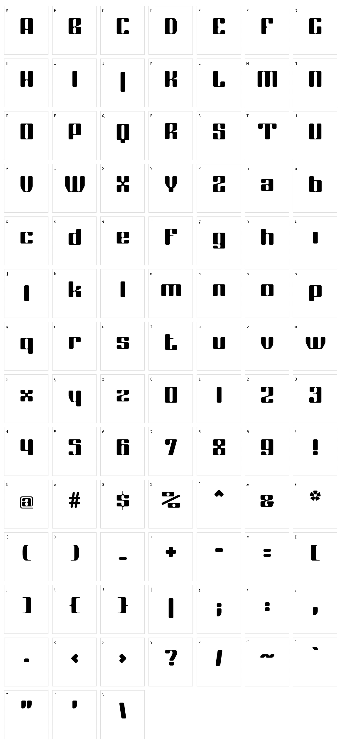 Coggers Tariqa Character Set