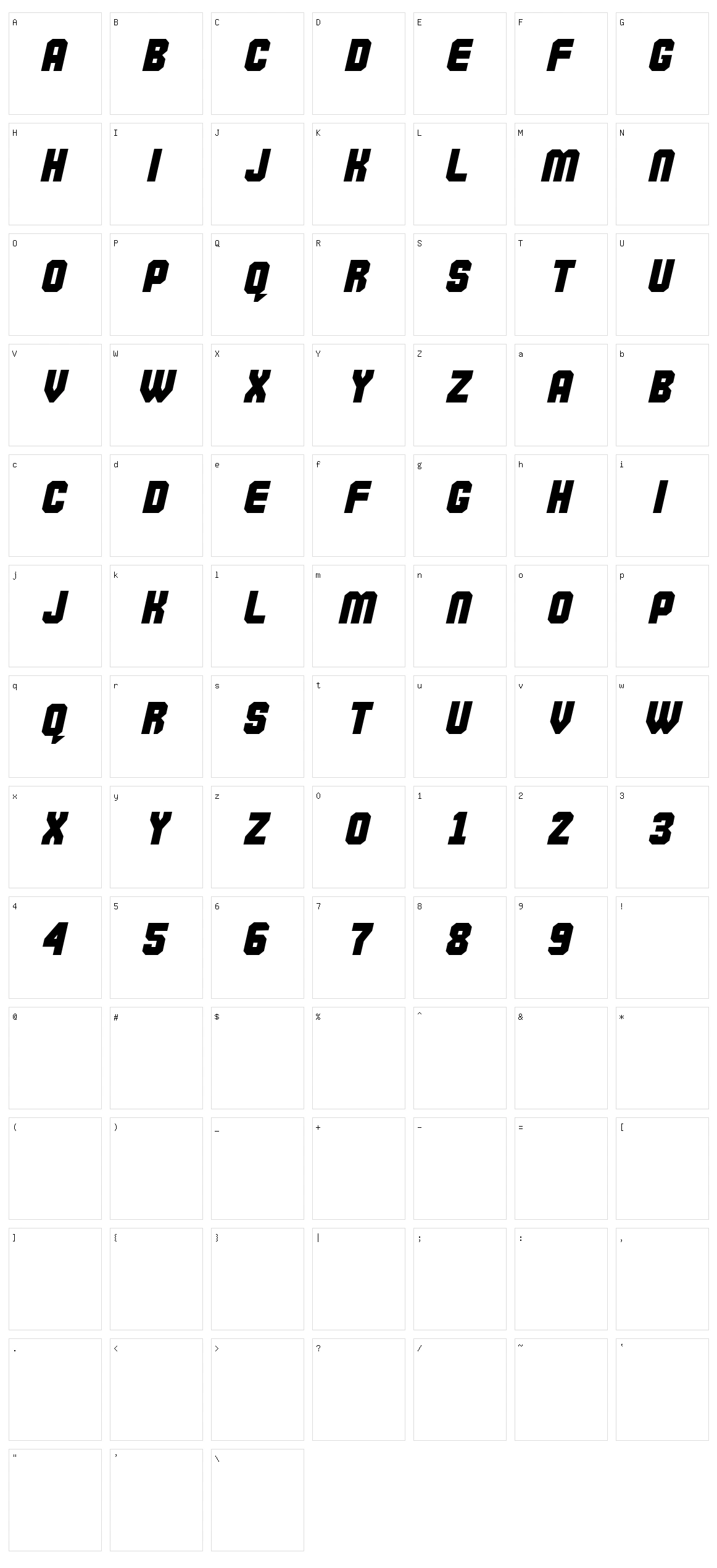 Commando Character Set