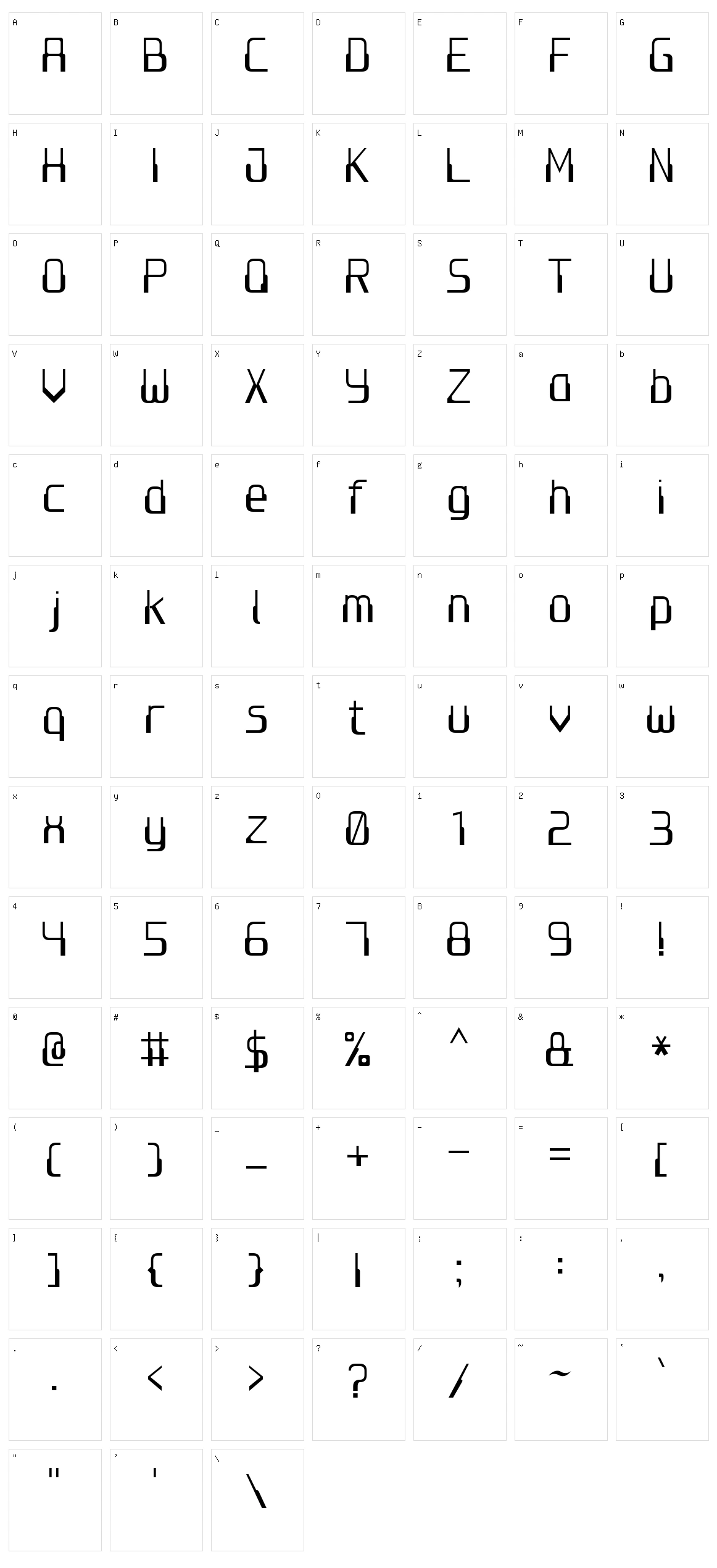 Computer 7 Character Set