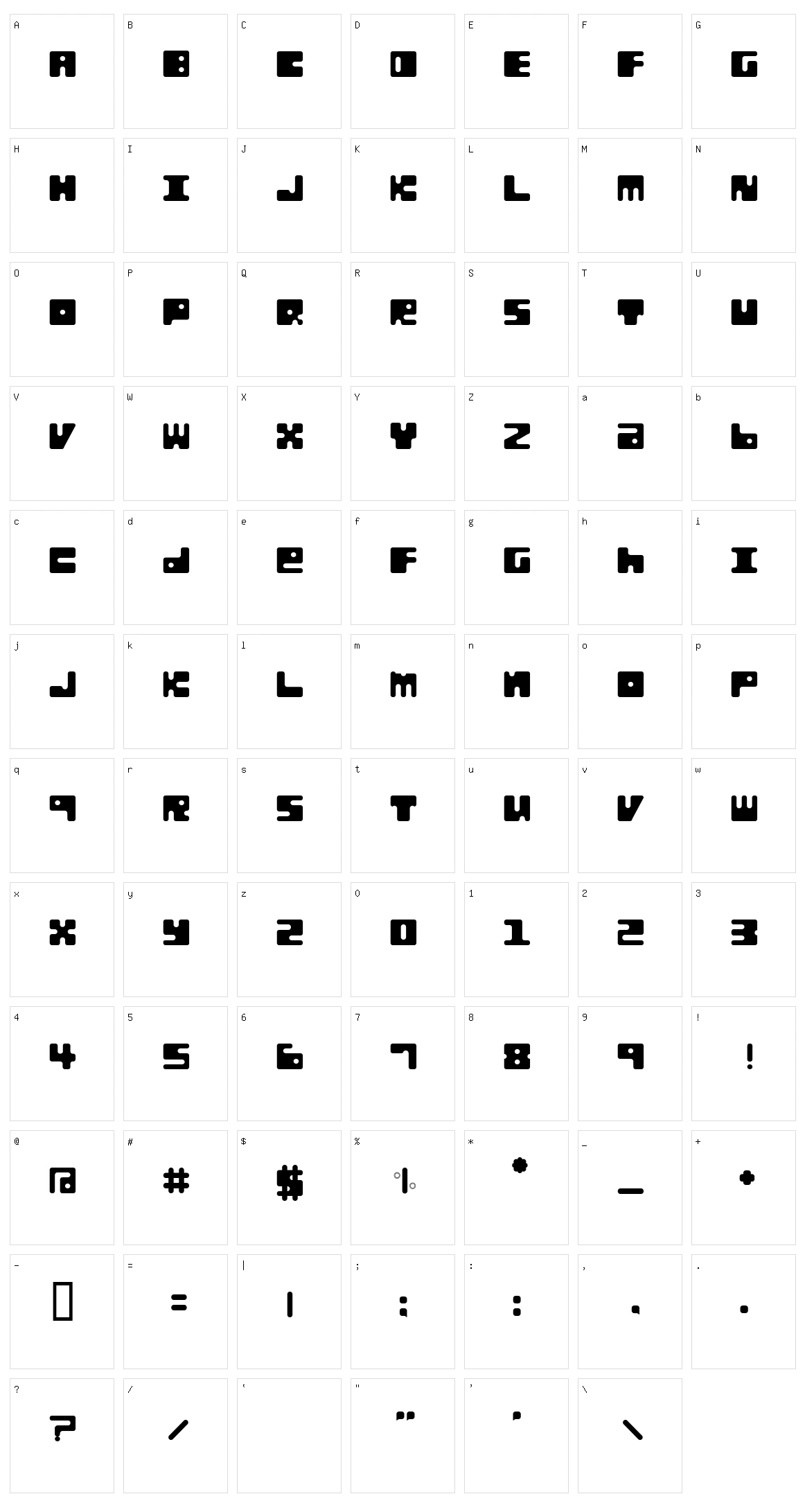 Confection Cubes Character Set