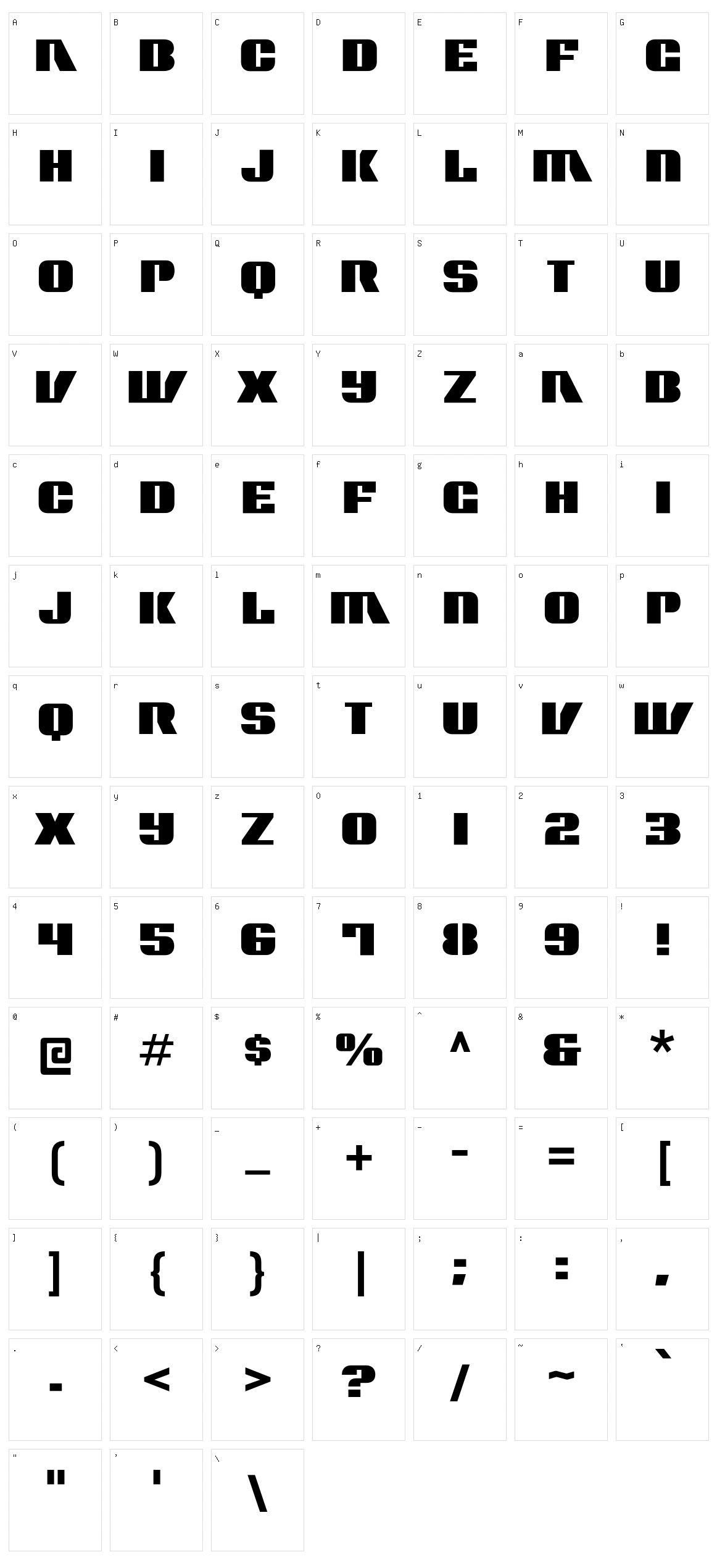 Contour Generator Character Set
