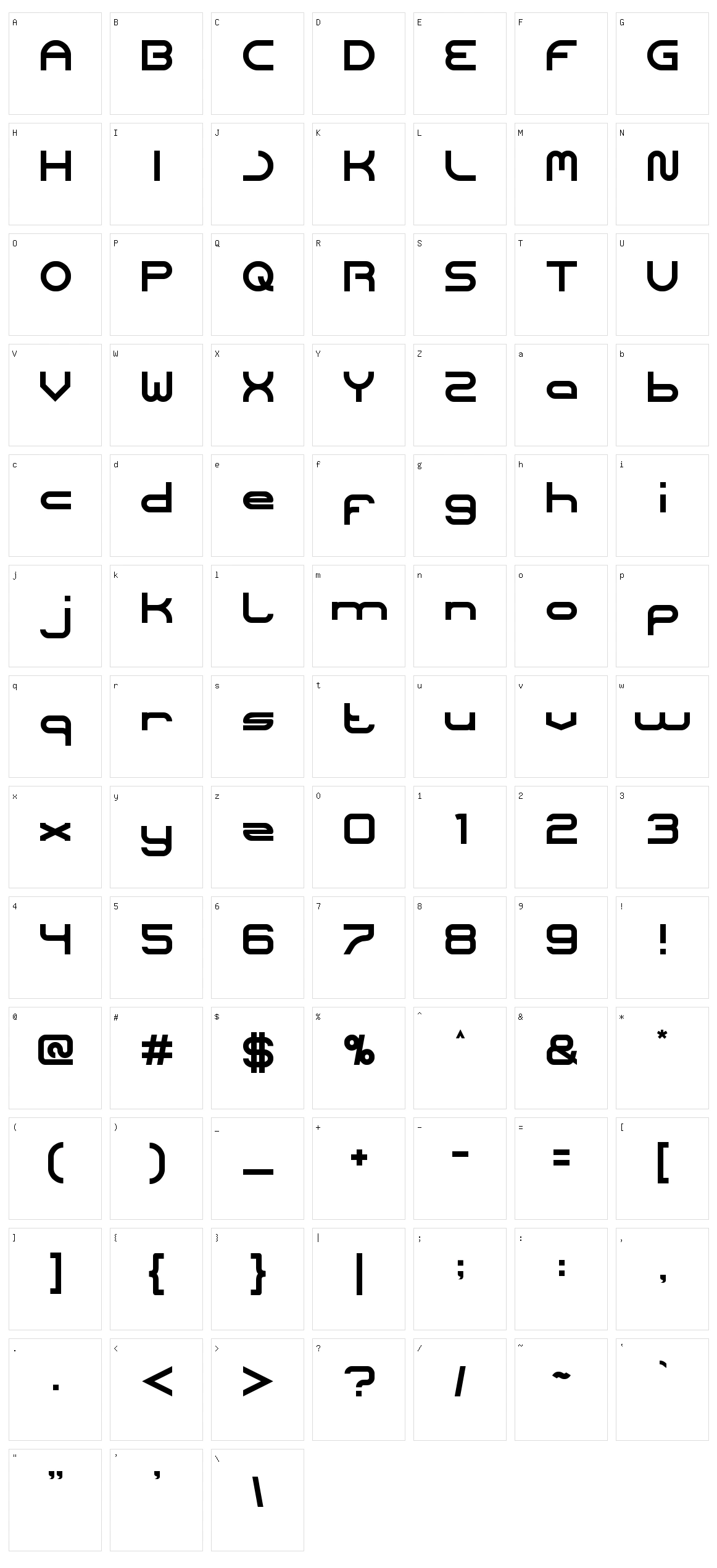 CorelDraw Character Set