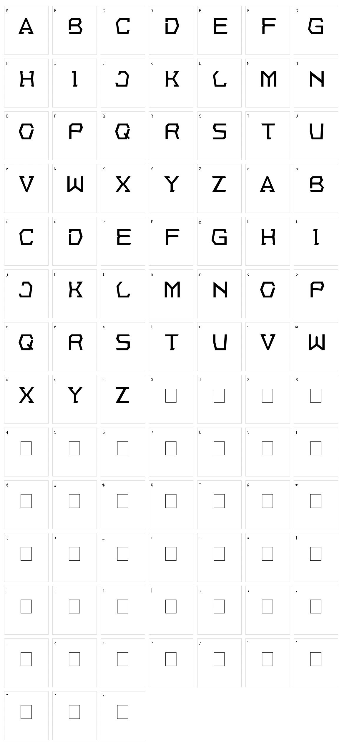 Corners Character Set