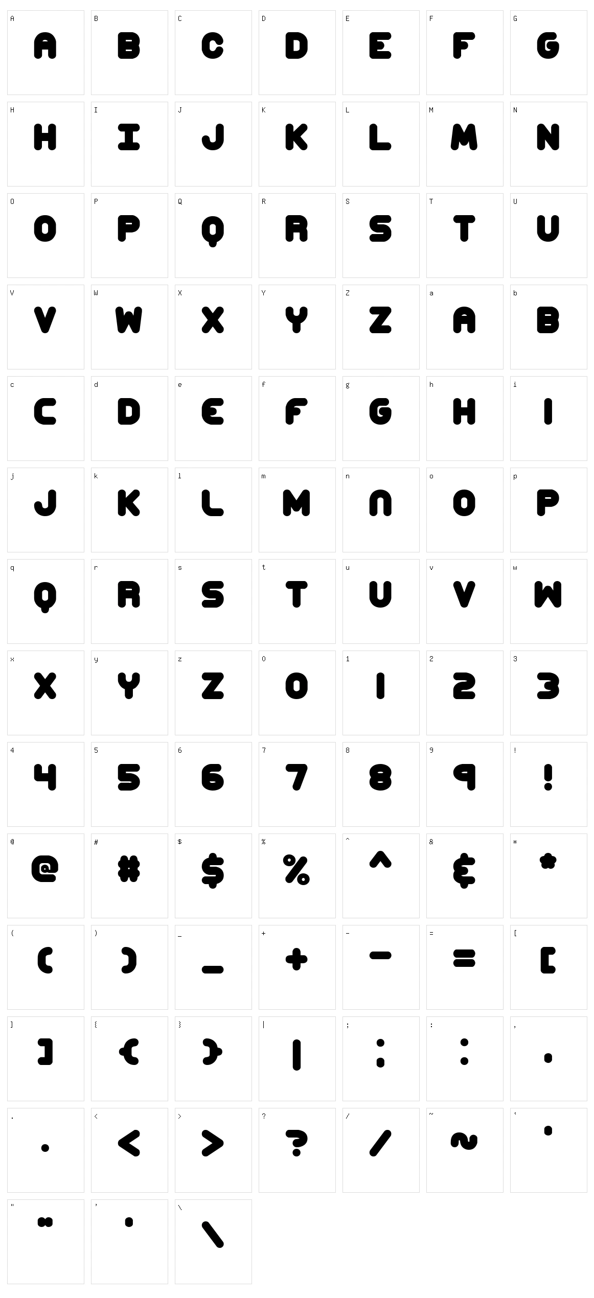 Corpulent Caps Character Set