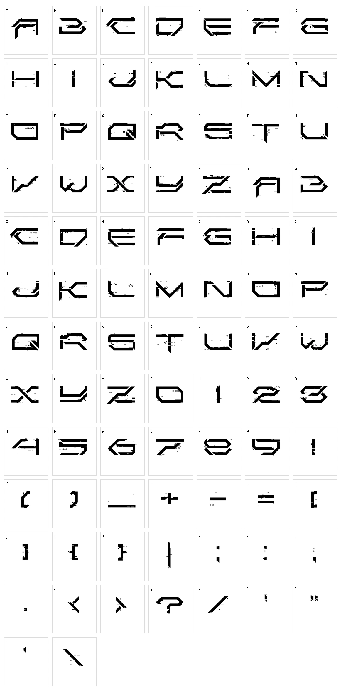 Corruptor LDR Character Set