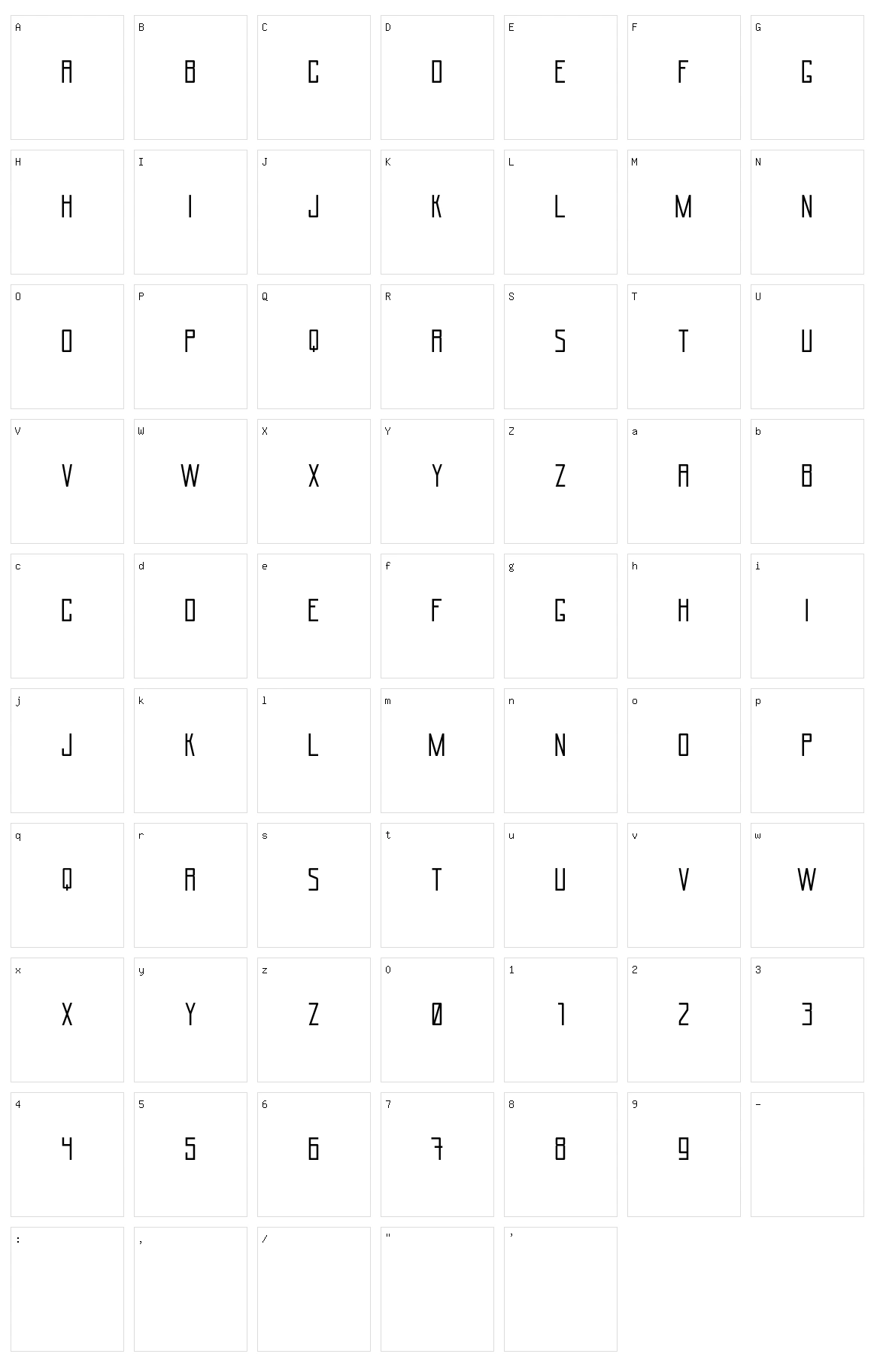 Cosmos Character Set