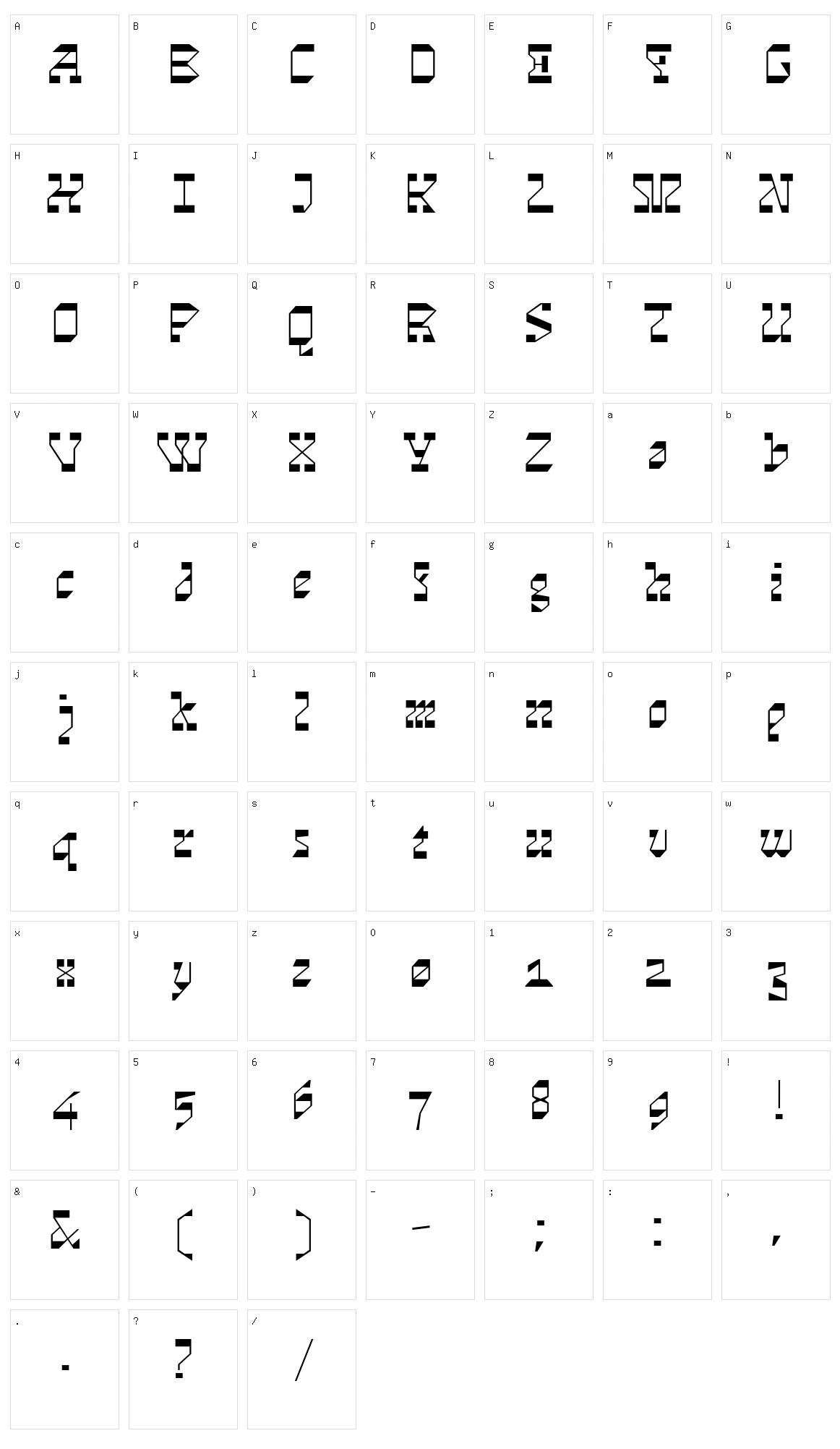 Cosmos Skrift Character Set