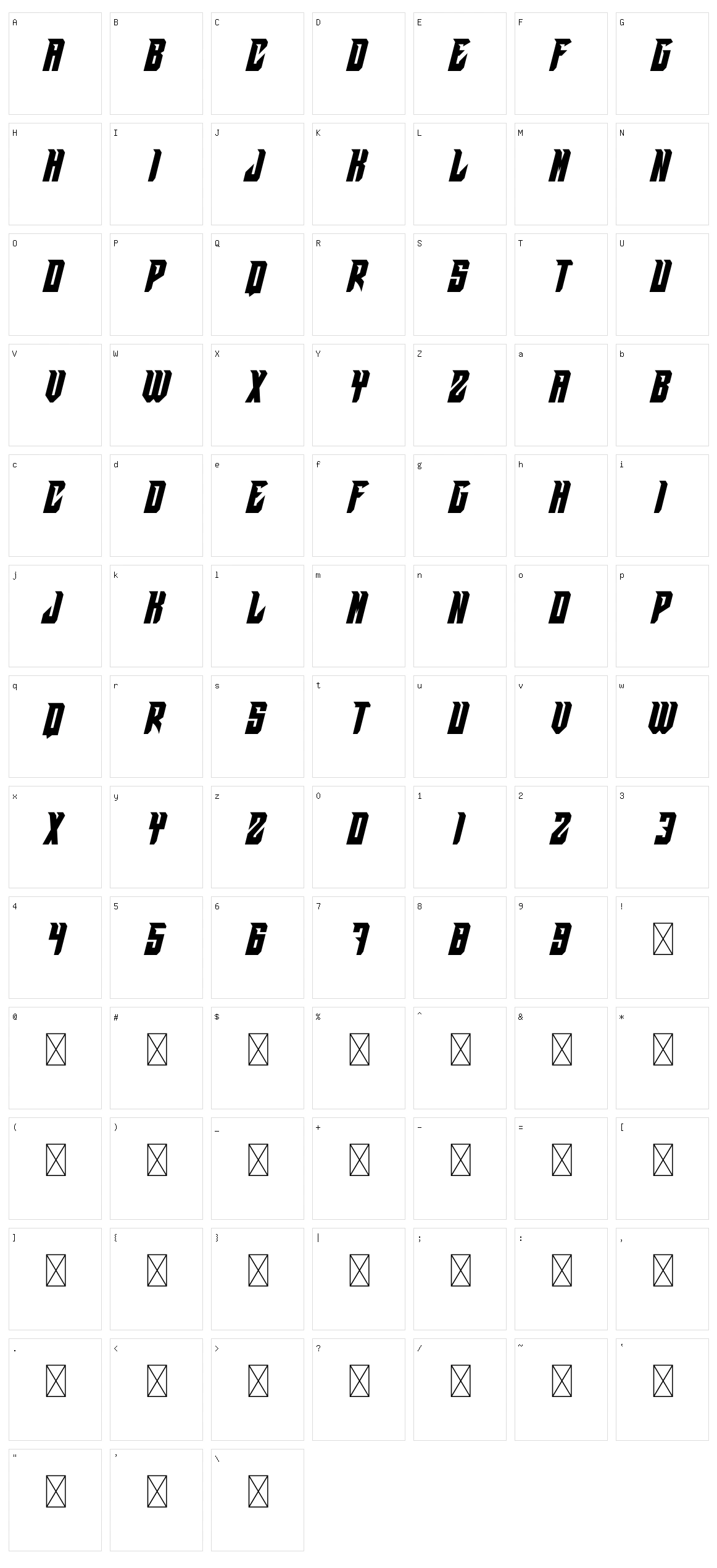 Coubra Character Set