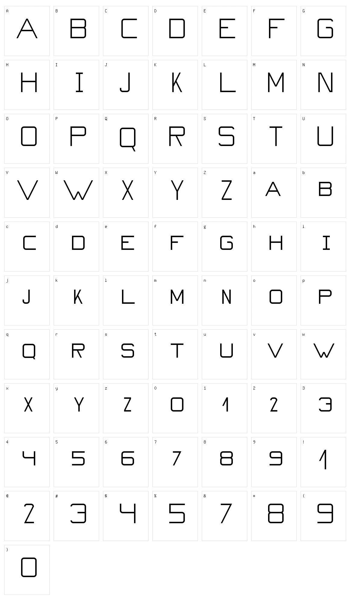 Countdowner Character Set