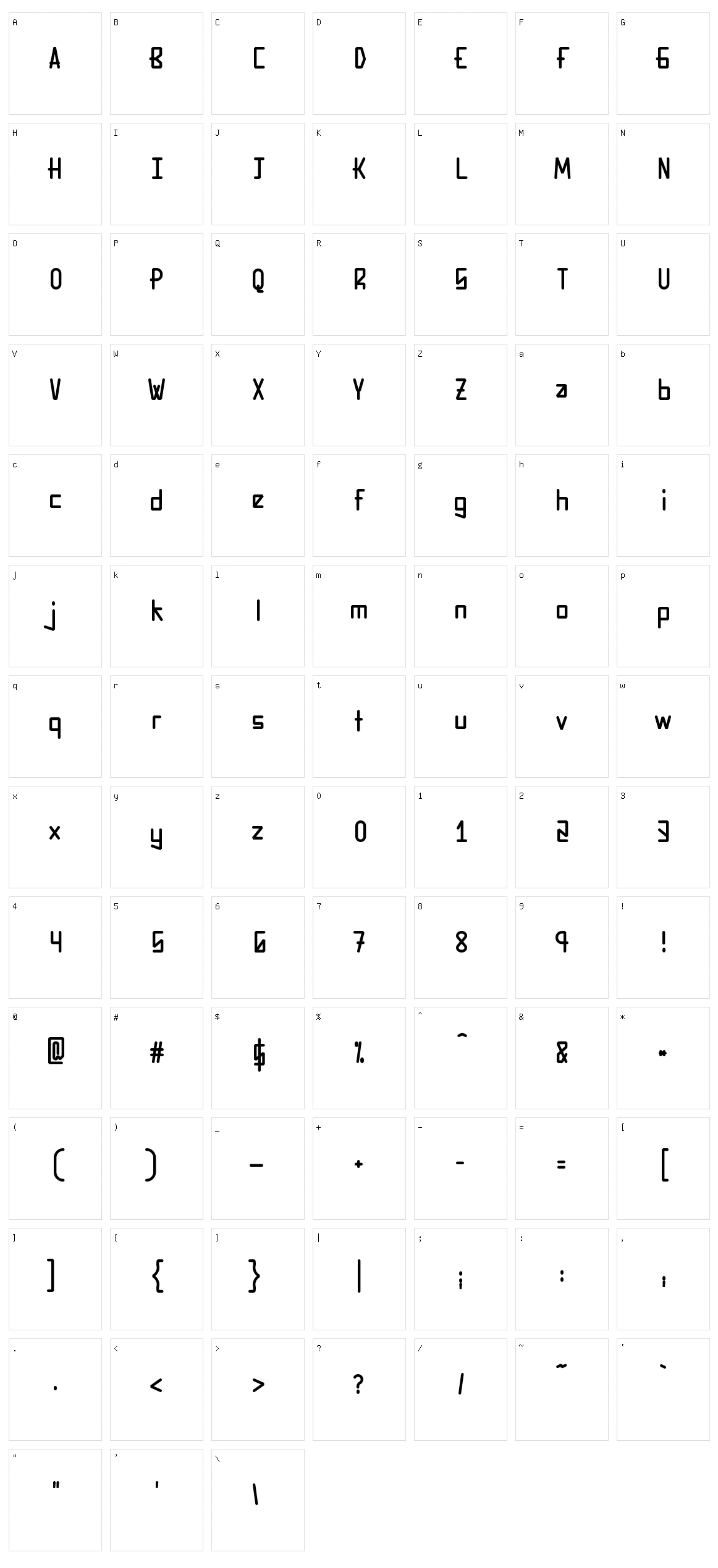Couper Blaque Character Set