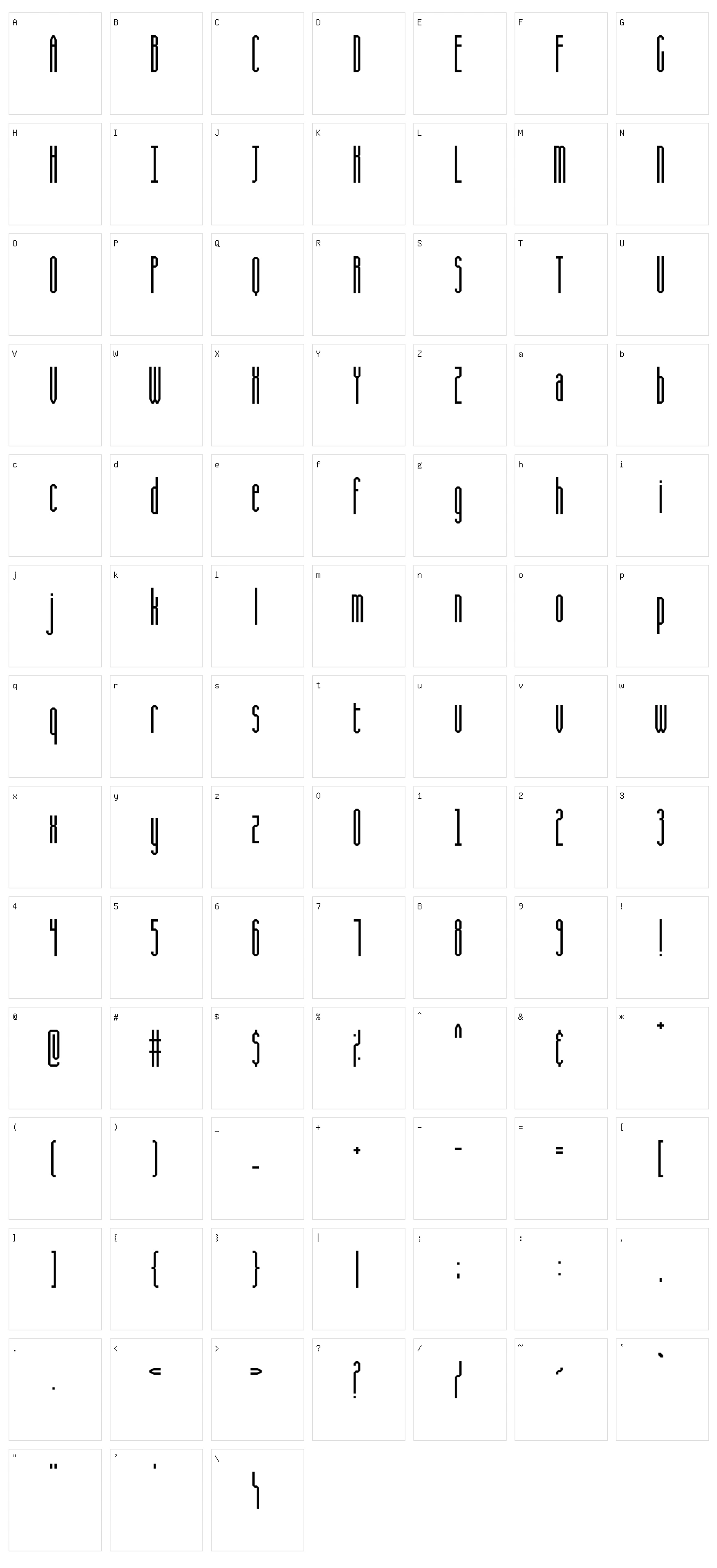 CQ Full Stretch Character Set