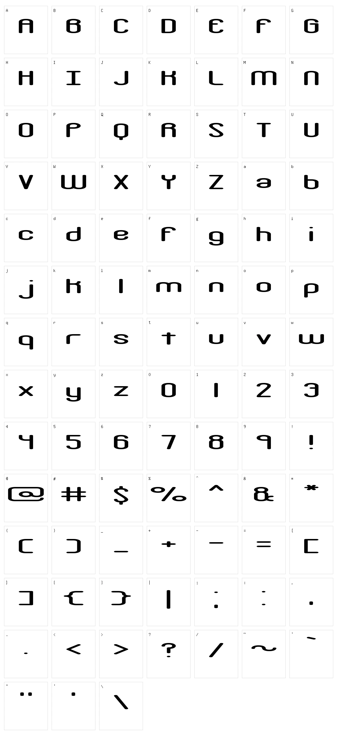 Crackdown Character Set