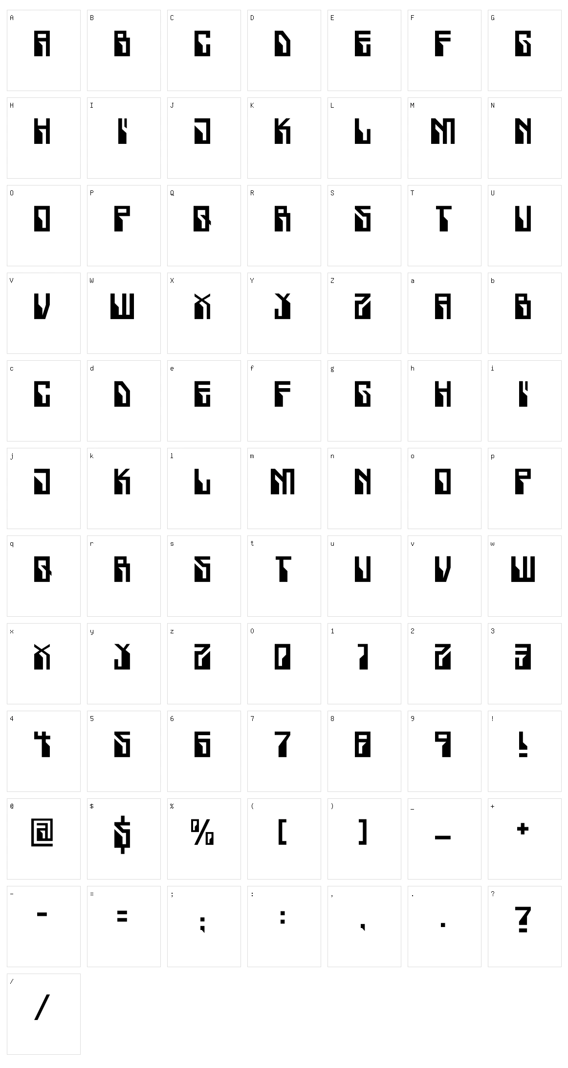 Crackwhore Character Set