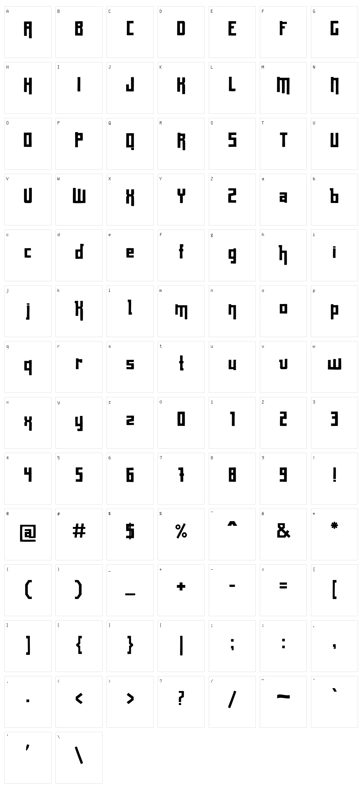 Cratense Character Set