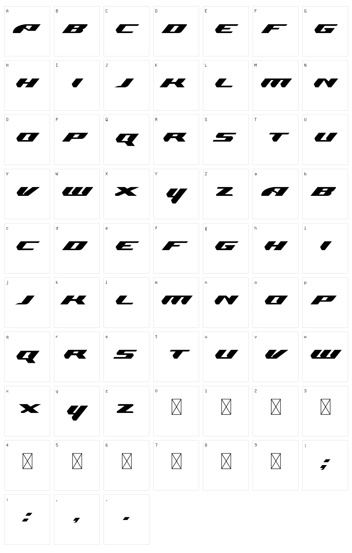 Crizen Character Set