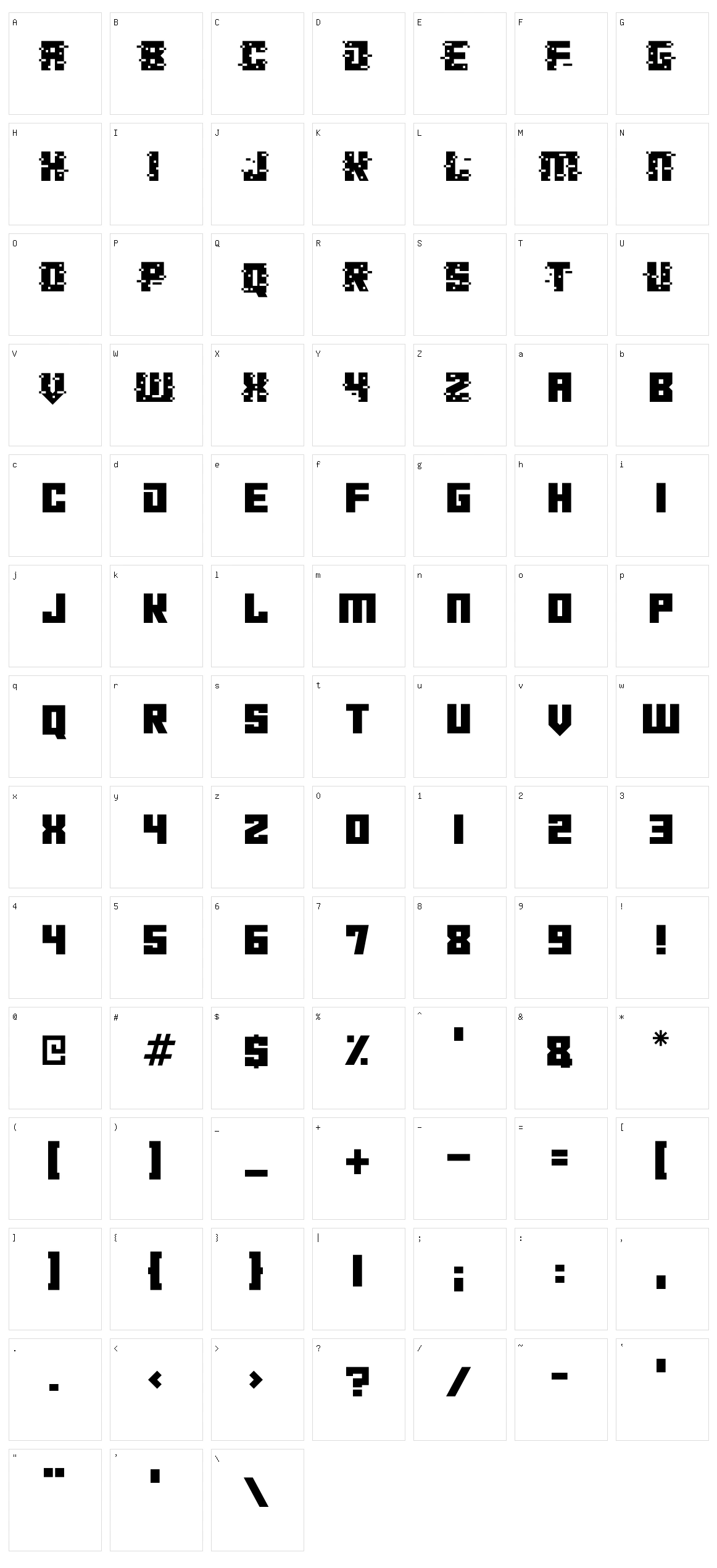 Crypto Crash Character Set