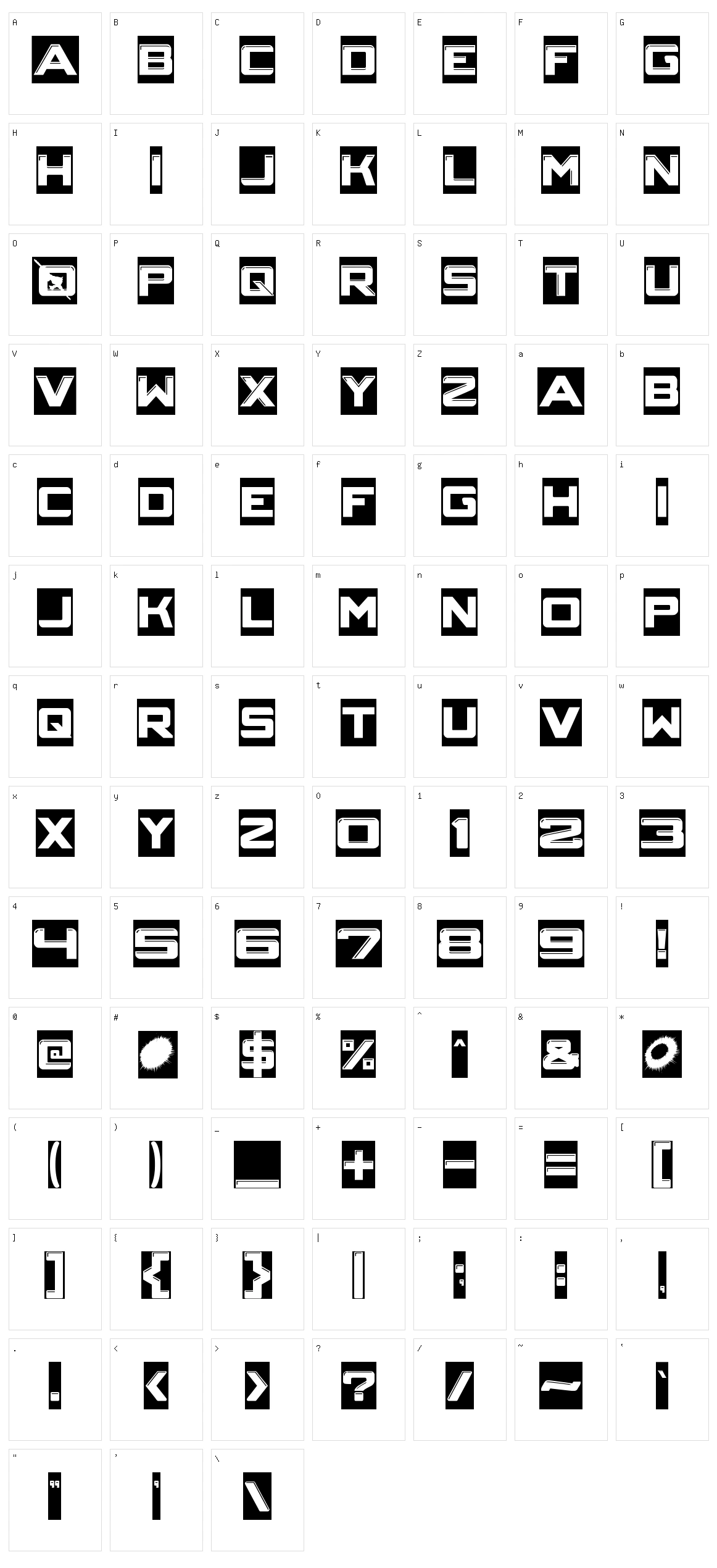 Crystalcore Character Set