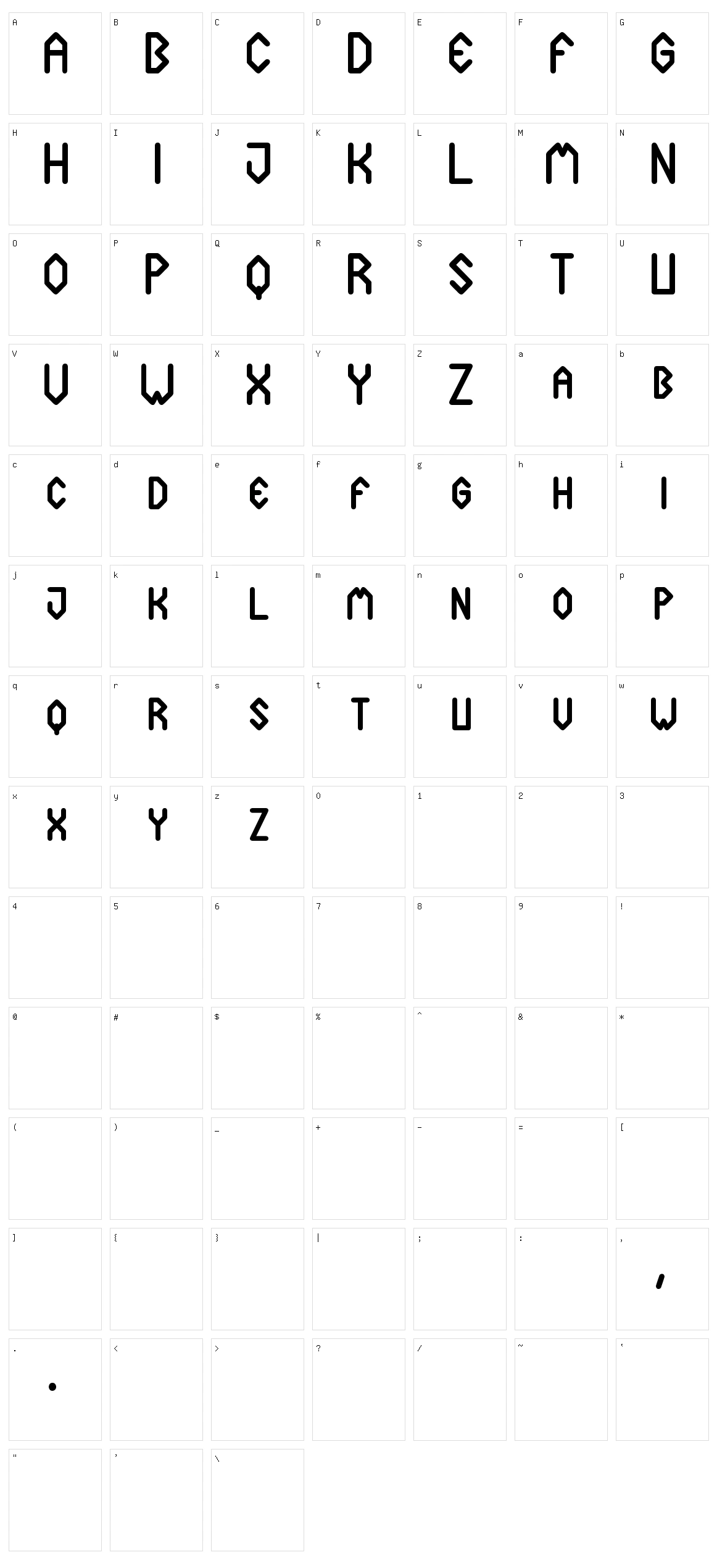 Cuadradex Simple ST Character Set